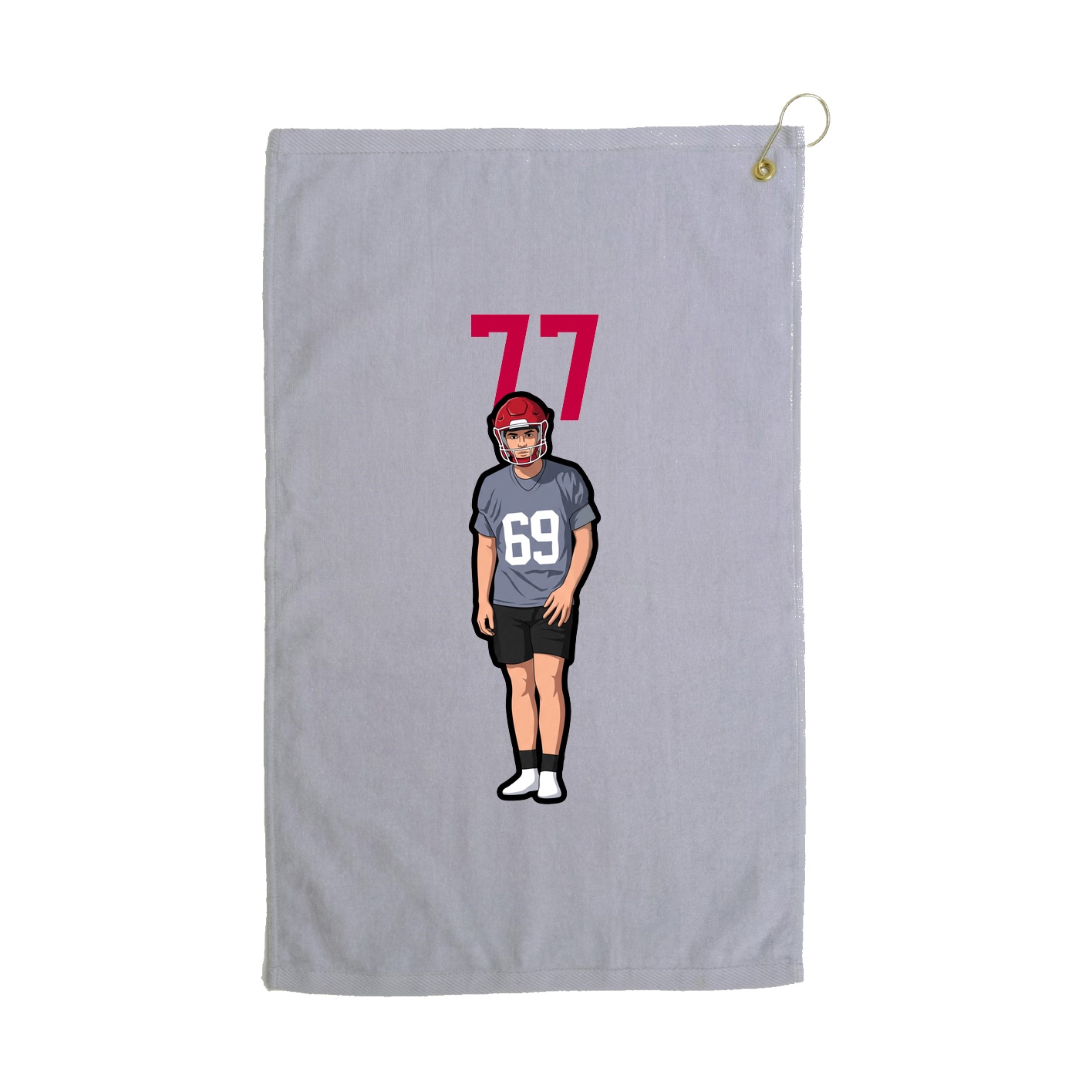 Golf Towel — Number Top in Grey