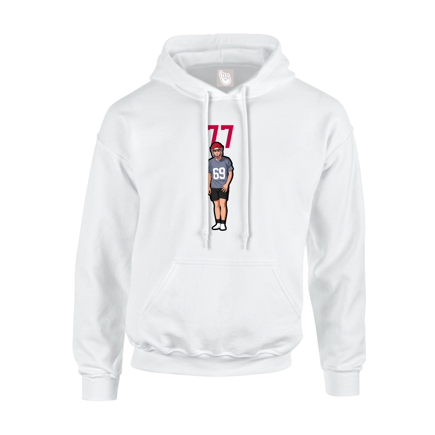 Youth Hoodie — Number Top in White