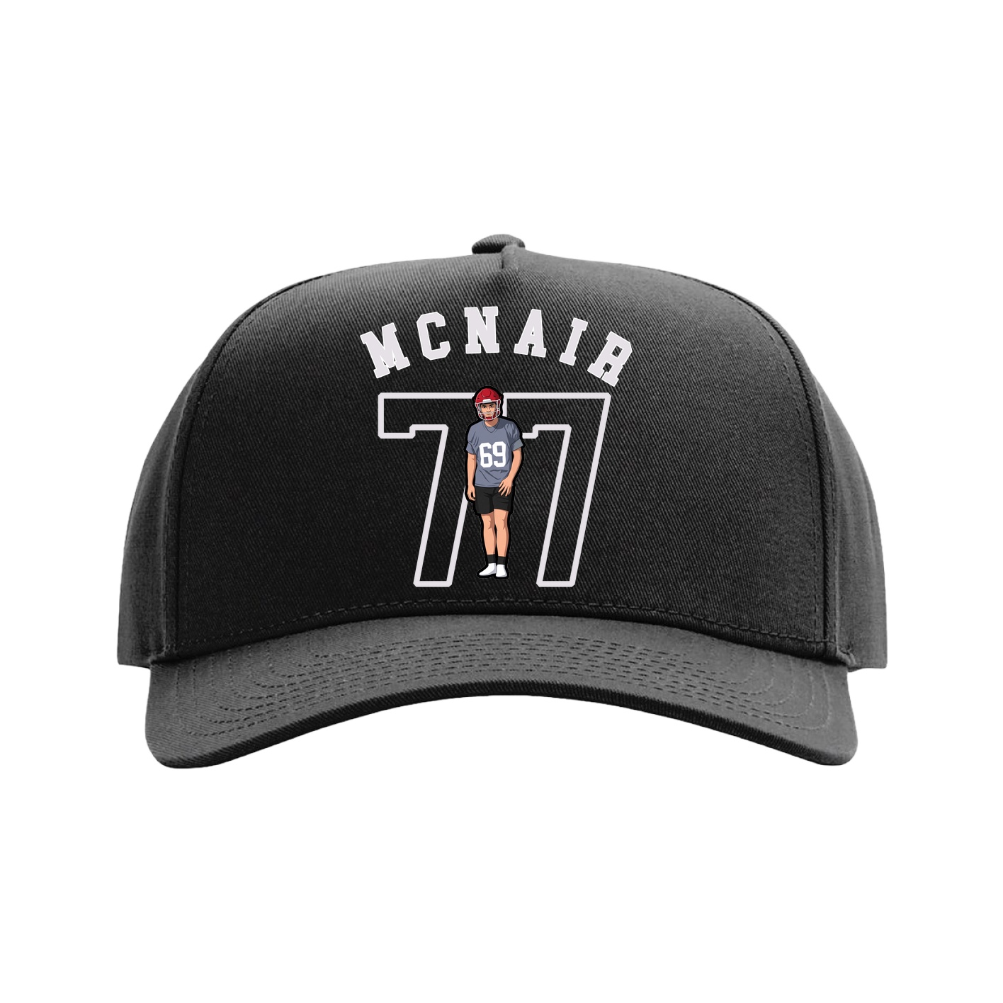 Full Fabric Five-Panel Champ Cap — Shirsey Arch in Black