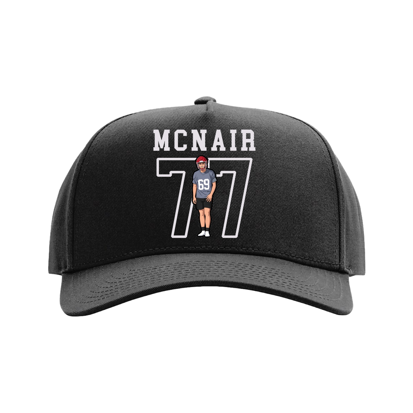 Full Fabric Five-Panel Champ Cap — Shirsey in Black