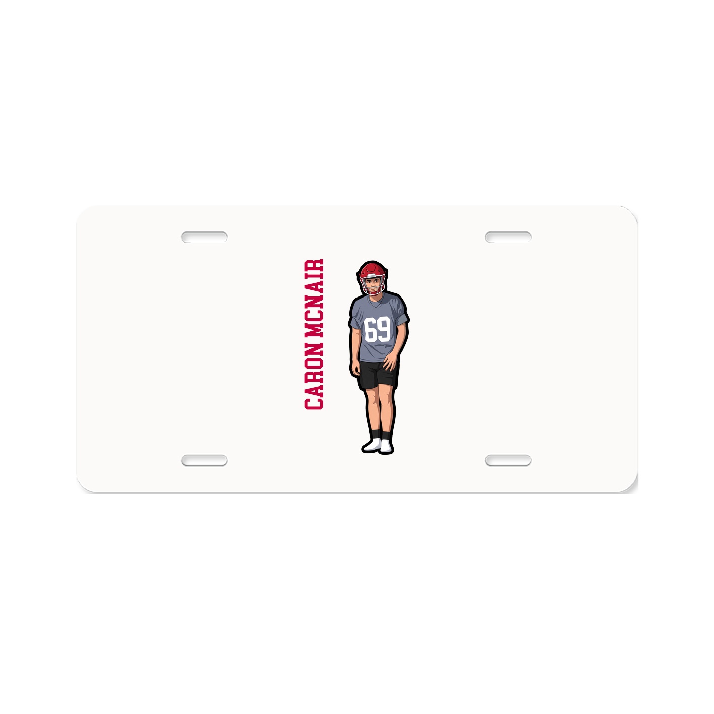 License Plate — Name Vertical in Classic