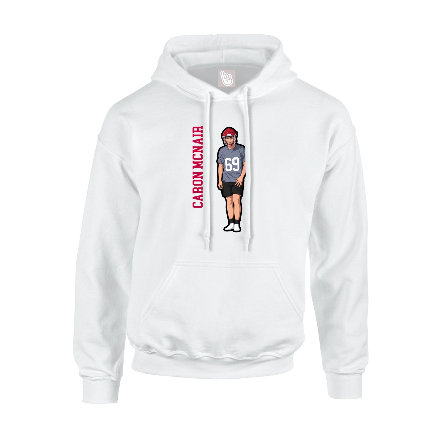 Hoodie — Name Vertical in White