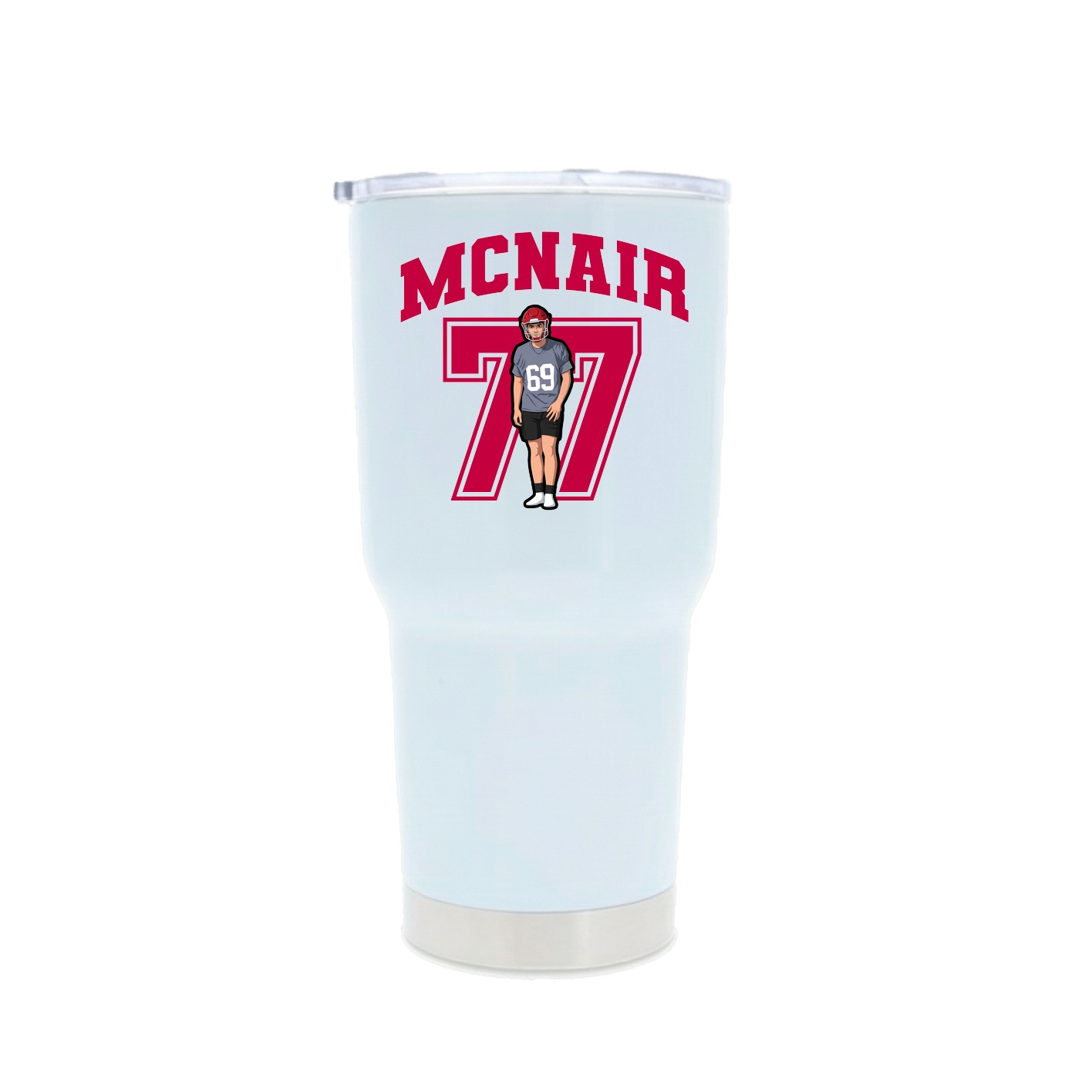 30oz Stainless Steel Tumbler — Number in White