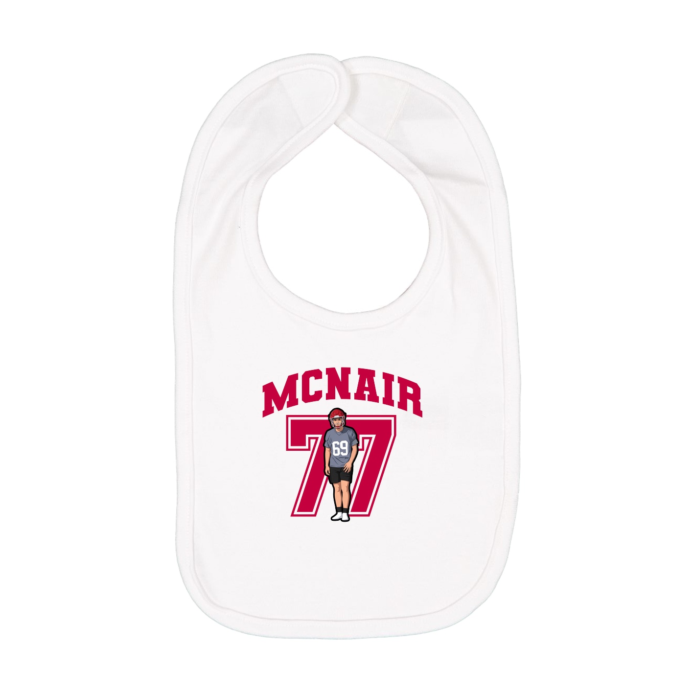 Infant Bib — Number in White