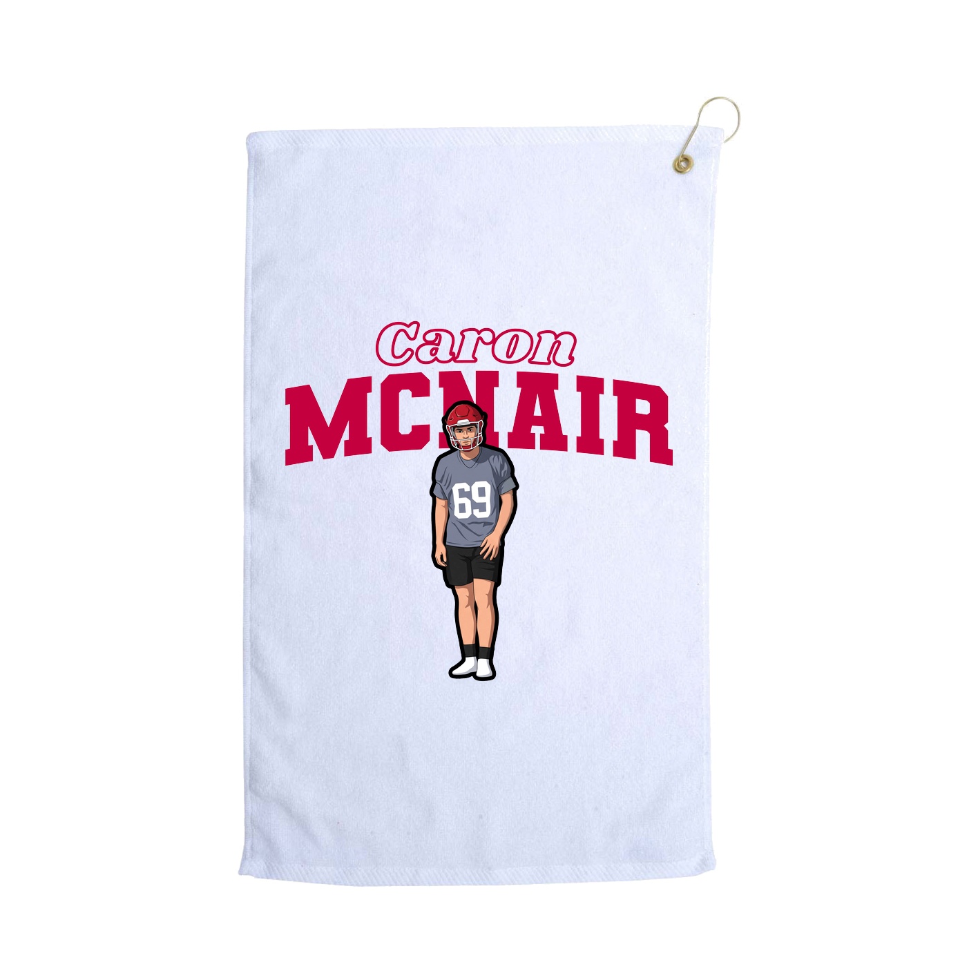 Golf Towel — Name Arch in White