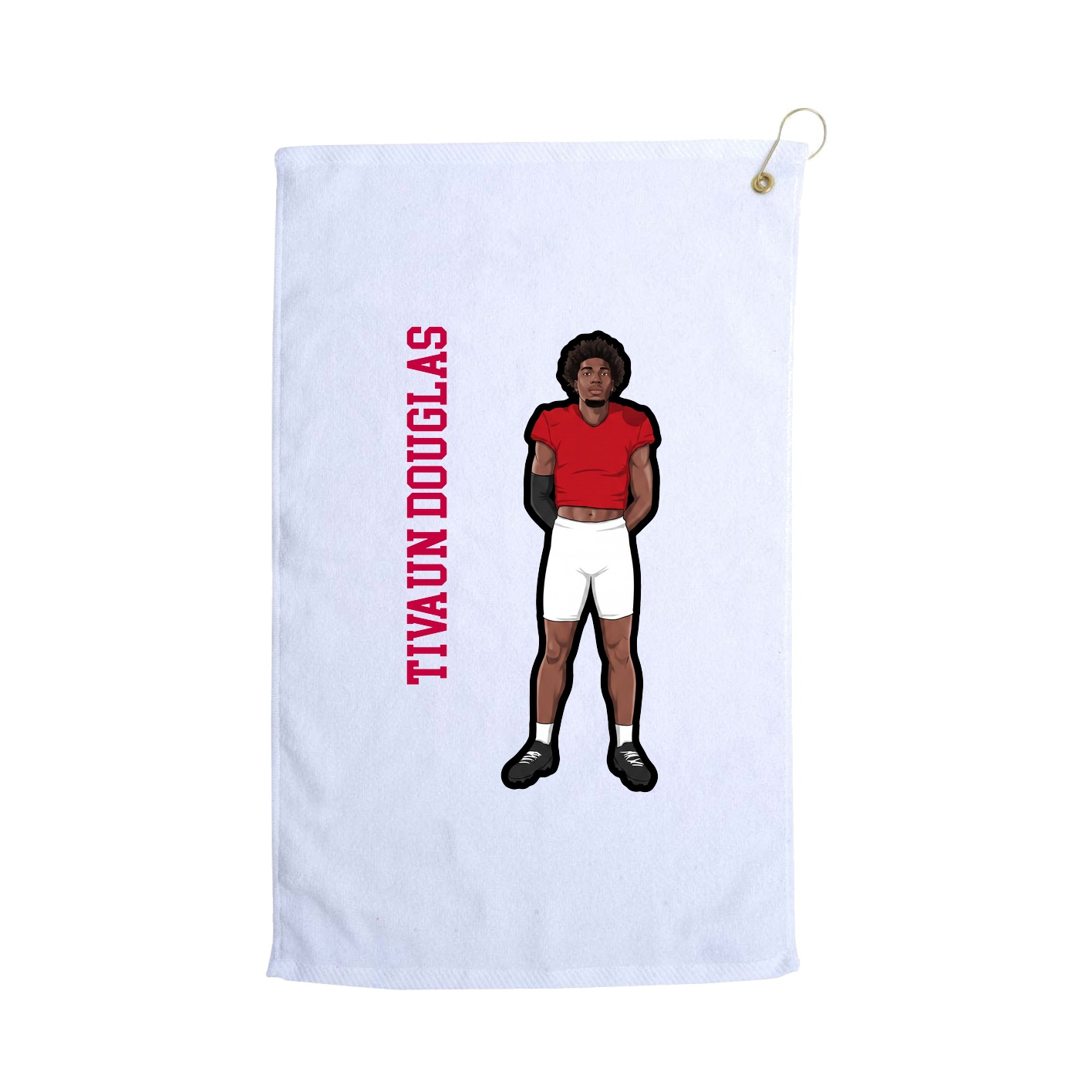 Golf Towel — Name Vertical in White