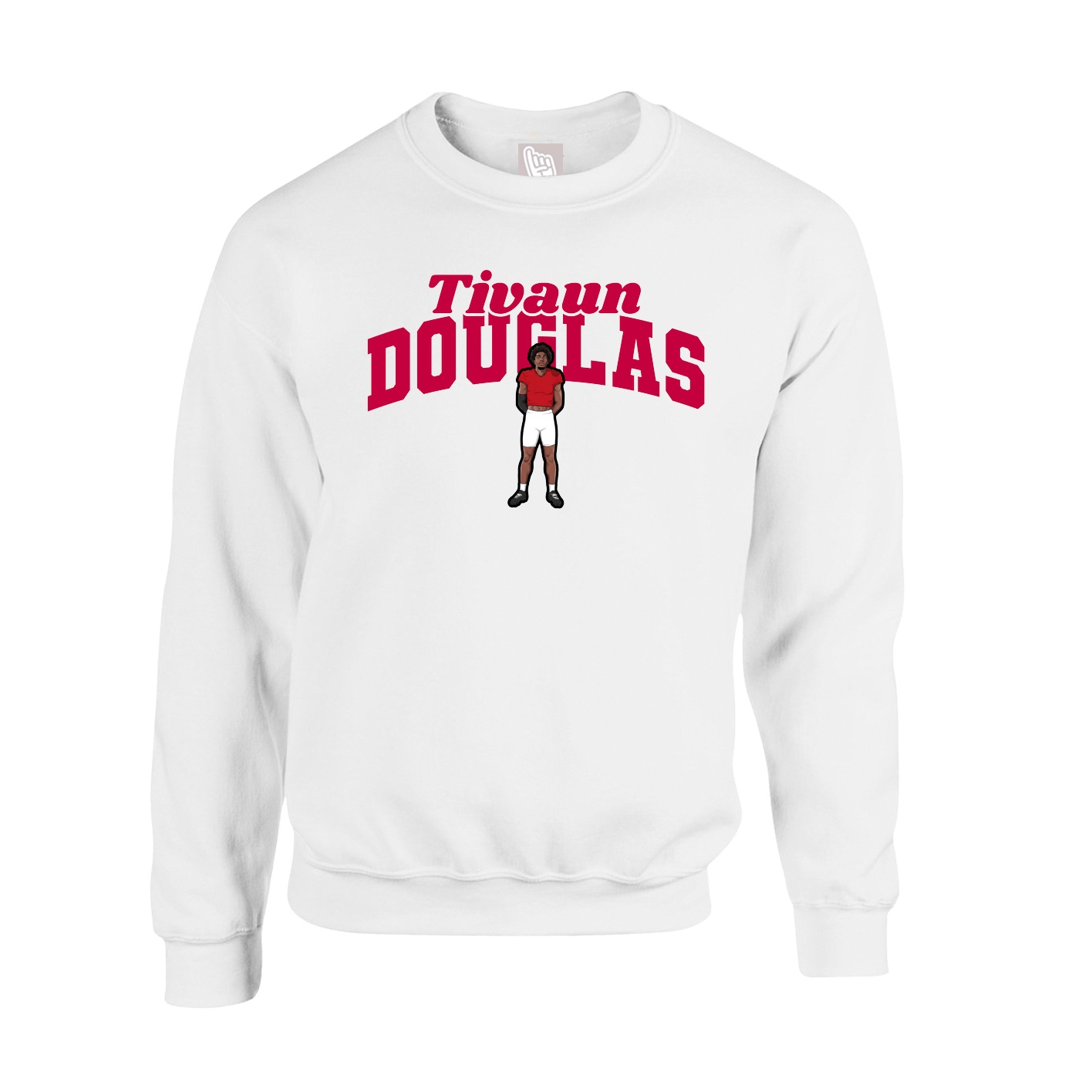 Fleece Crew — Signature Arch in White