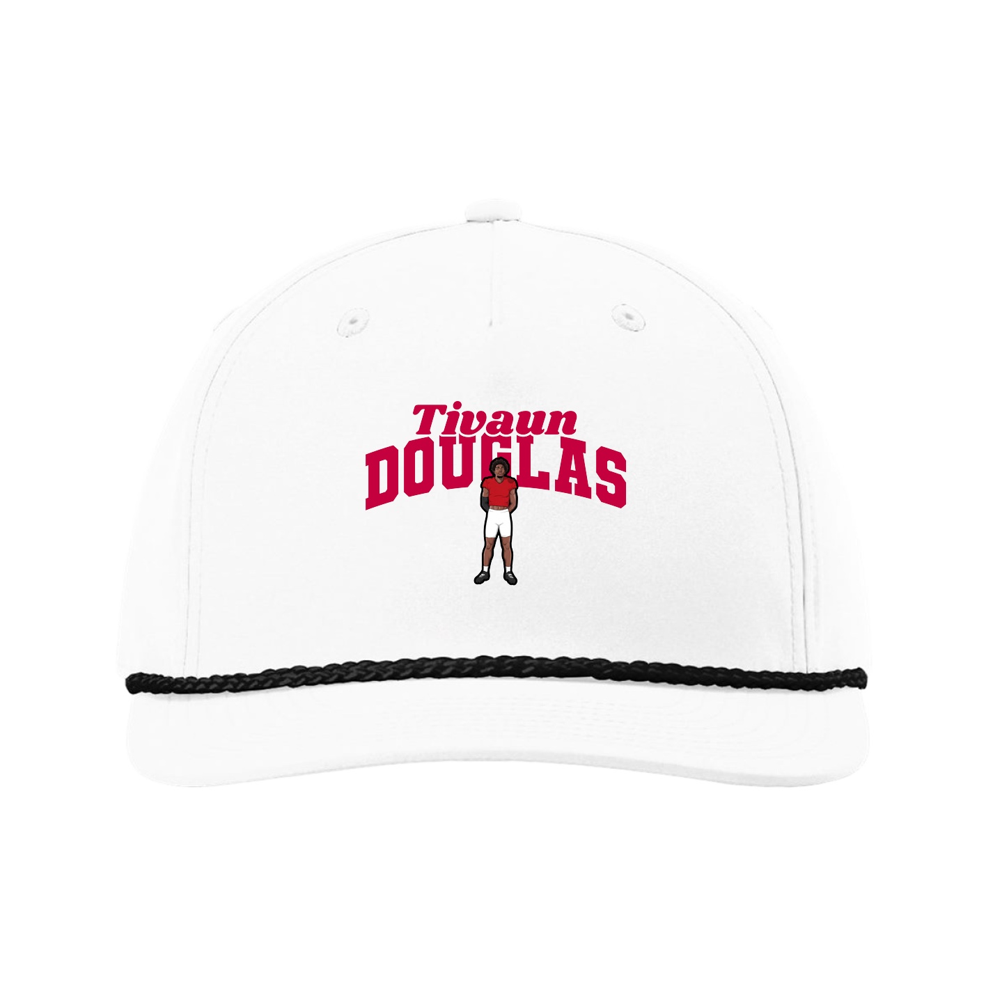 Five-Panel Classic Rope Cap — Signature Arch in White