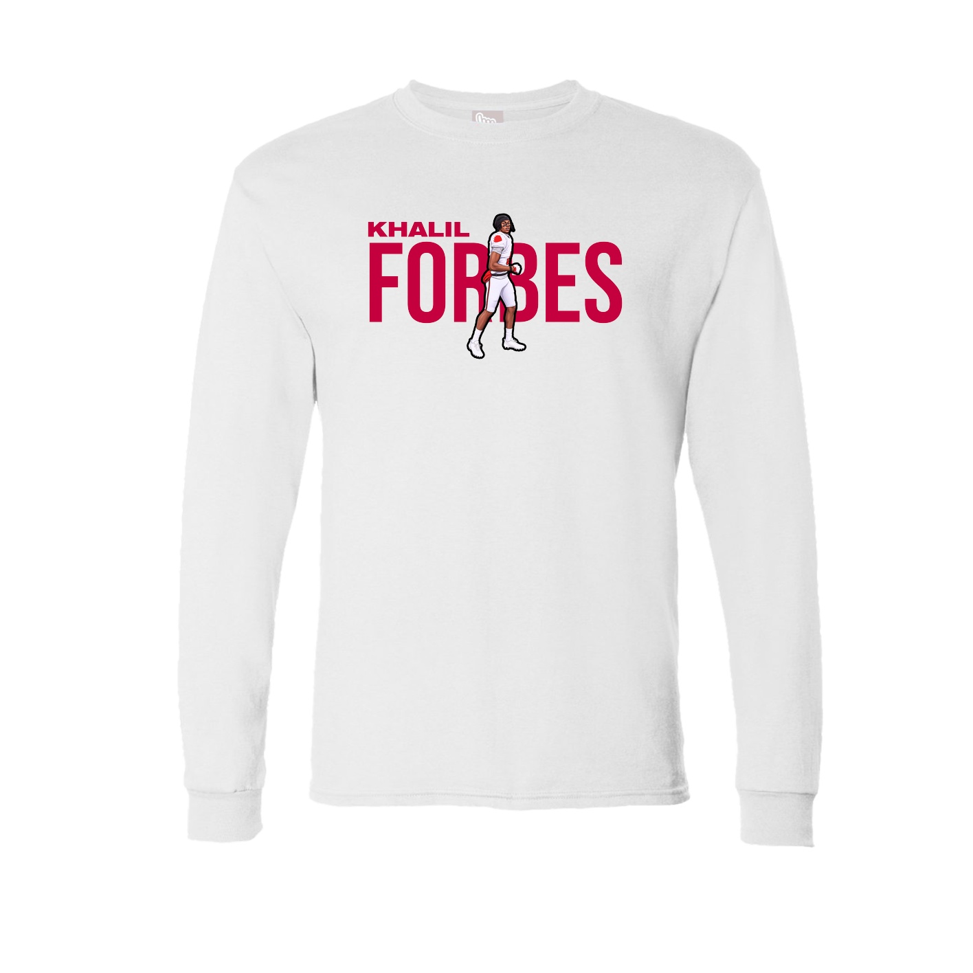Long Sleeve Tee — Player Name in White