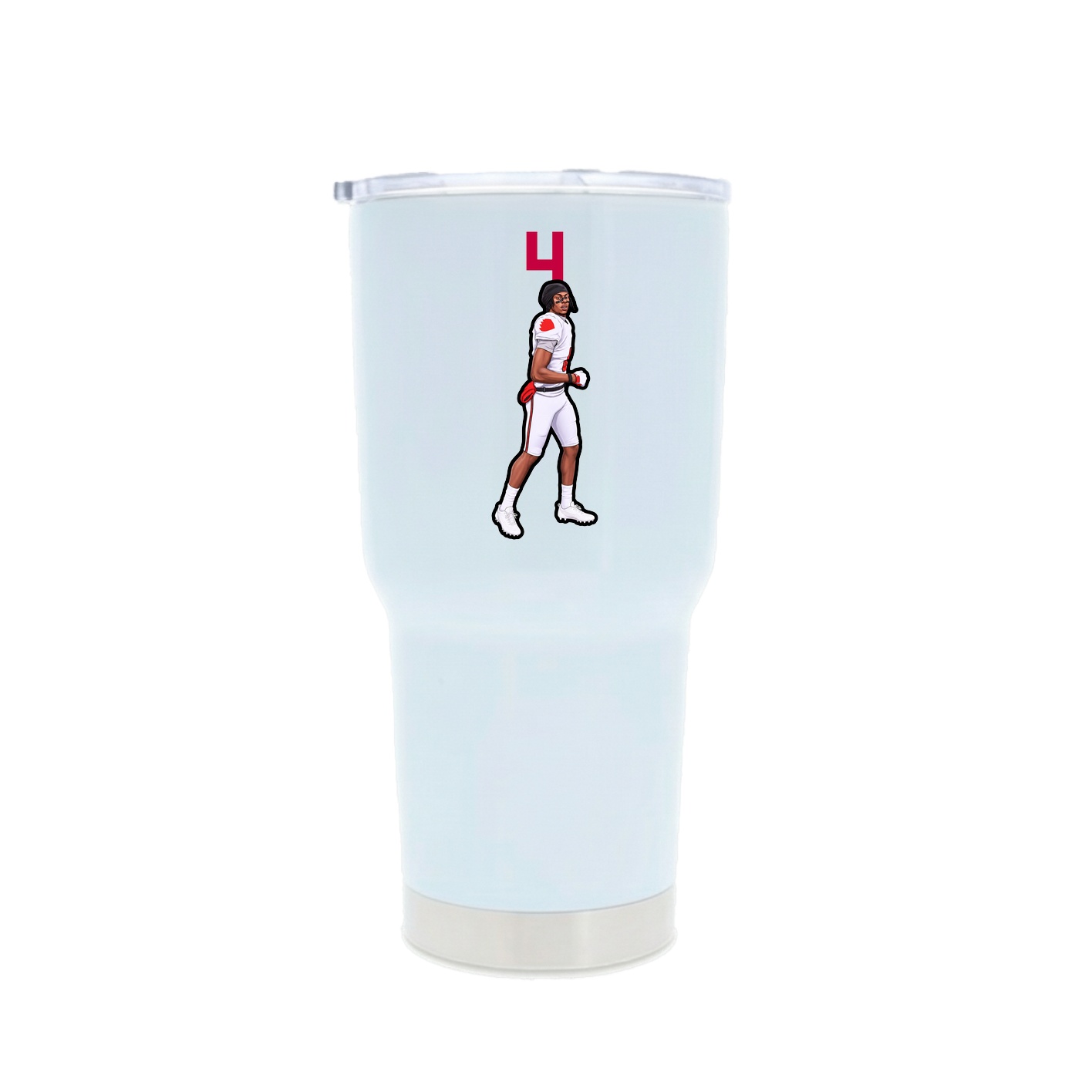 30oz Stainless Steel Tumbler — Number Top in White