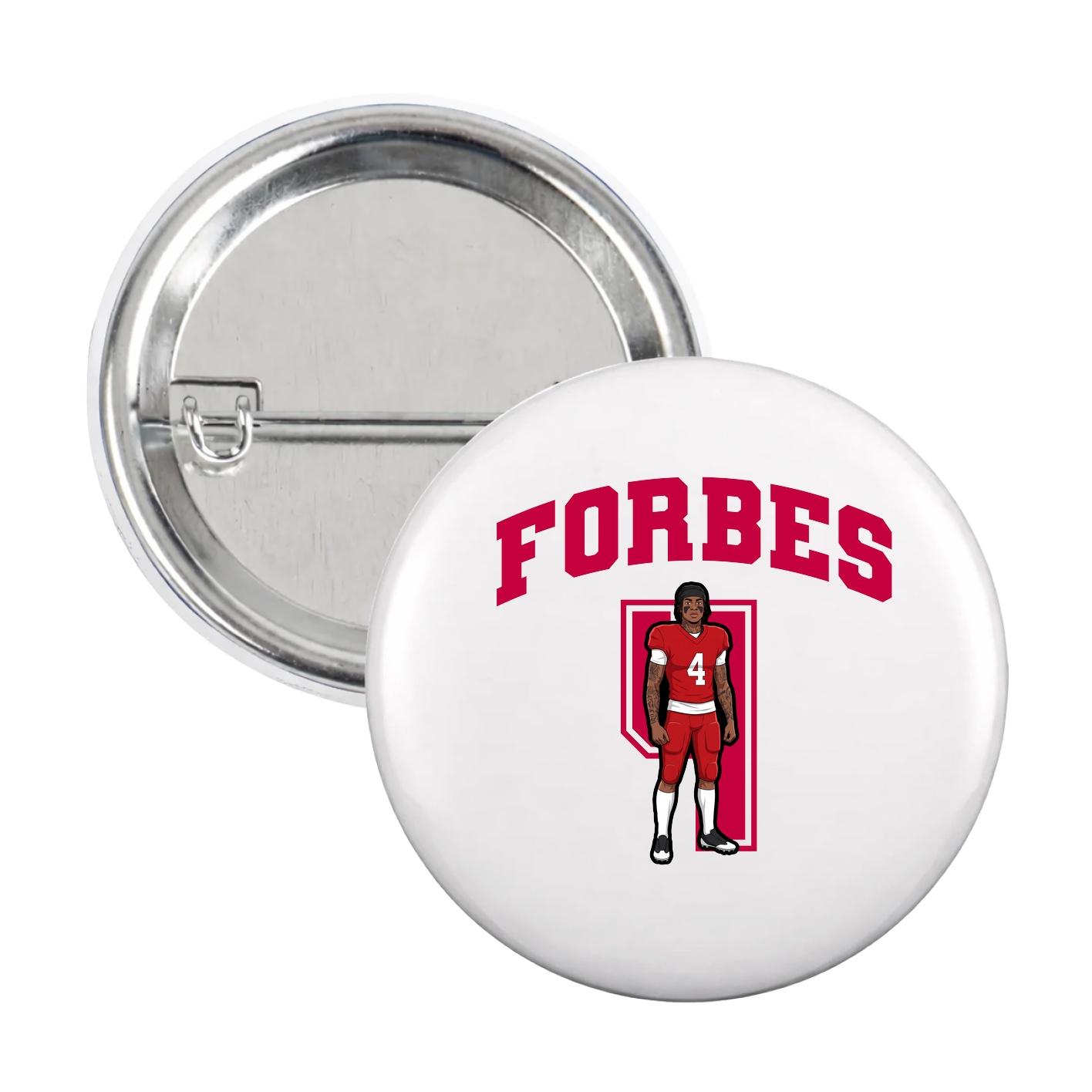 Game Day Button — Number in White