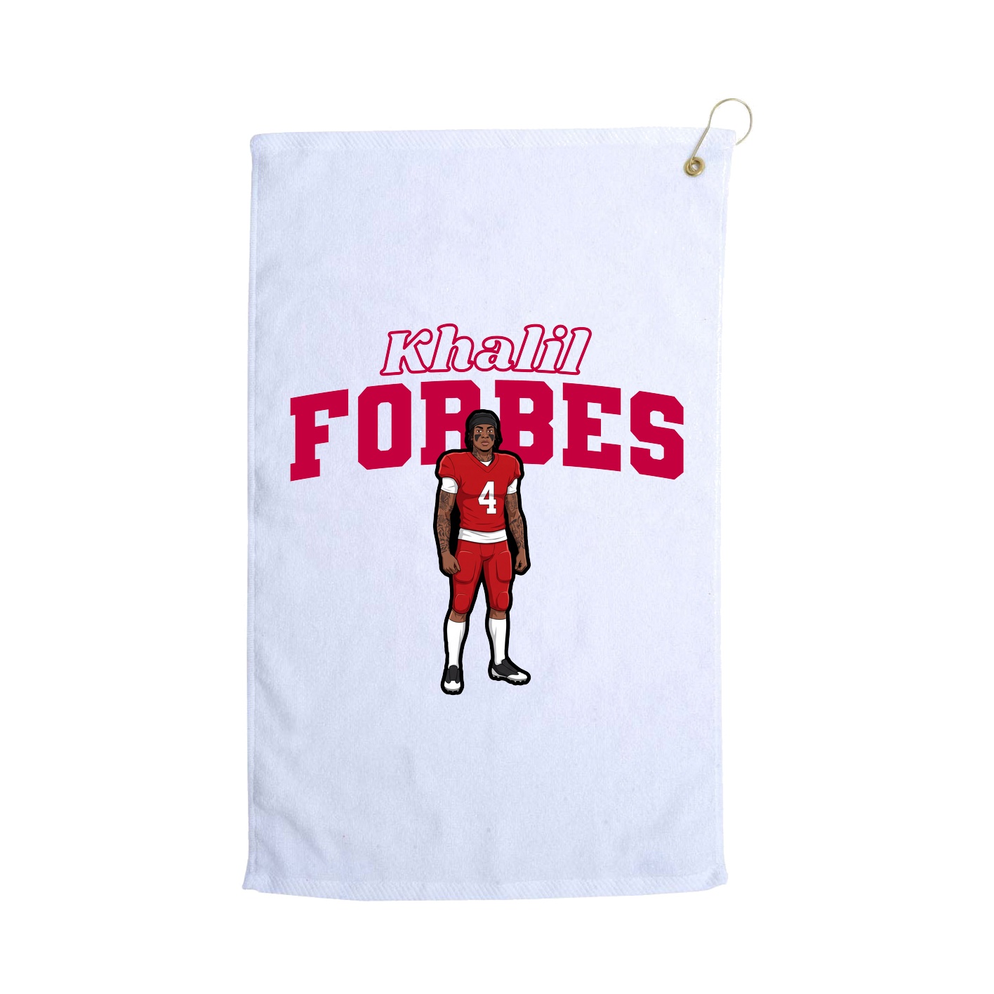 Golf Towel — Name Arch in White