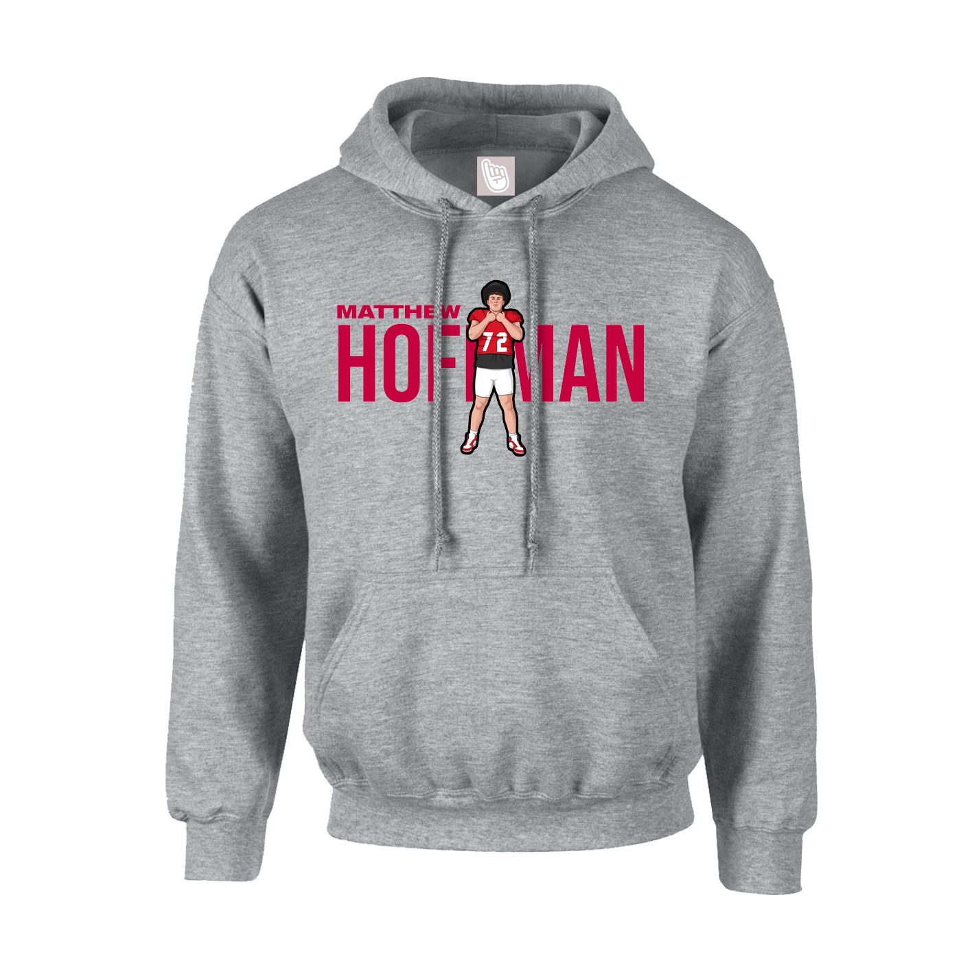 Hoodie — Player Name in Grey