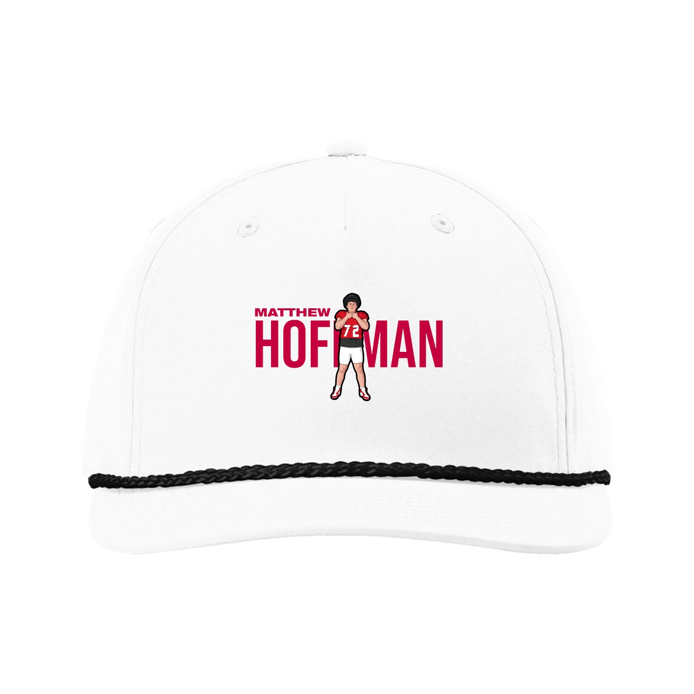 Five-Panel Classic Rope Cap — Player Name in White