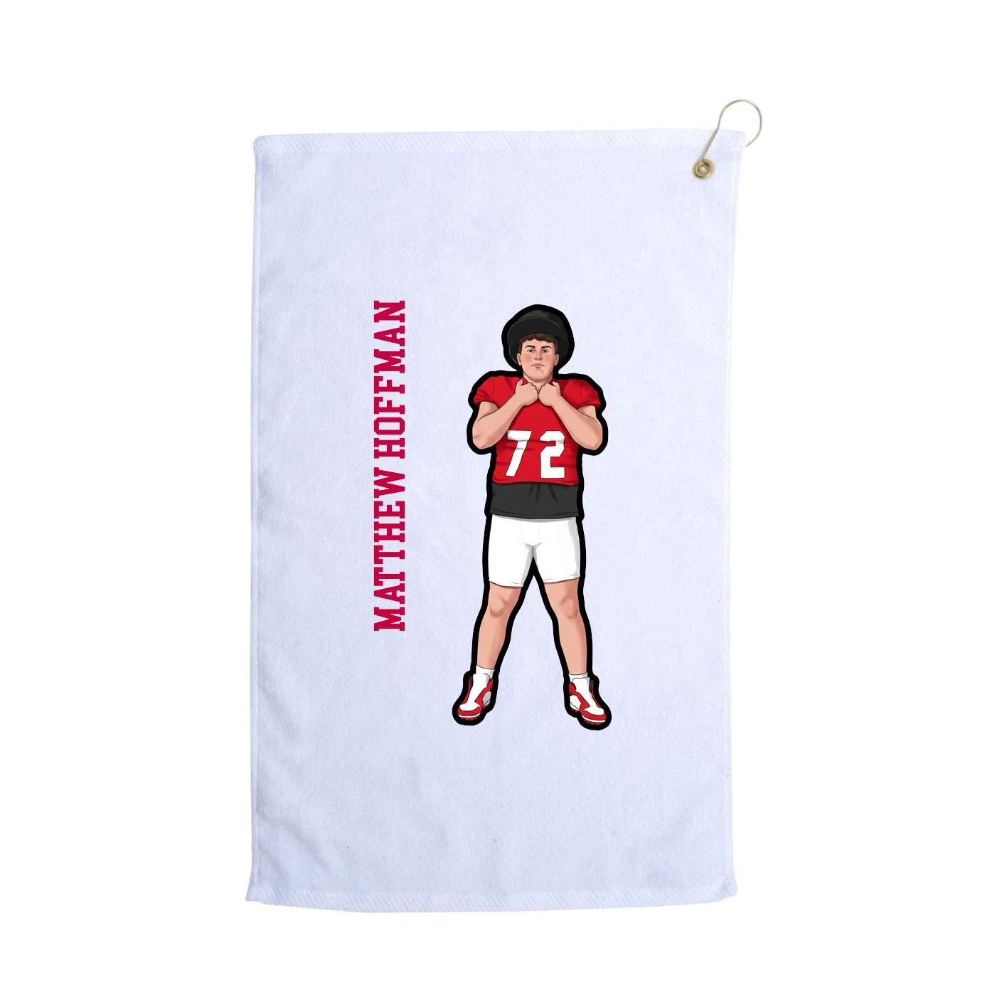 Golf Towel — Name Vertical in White