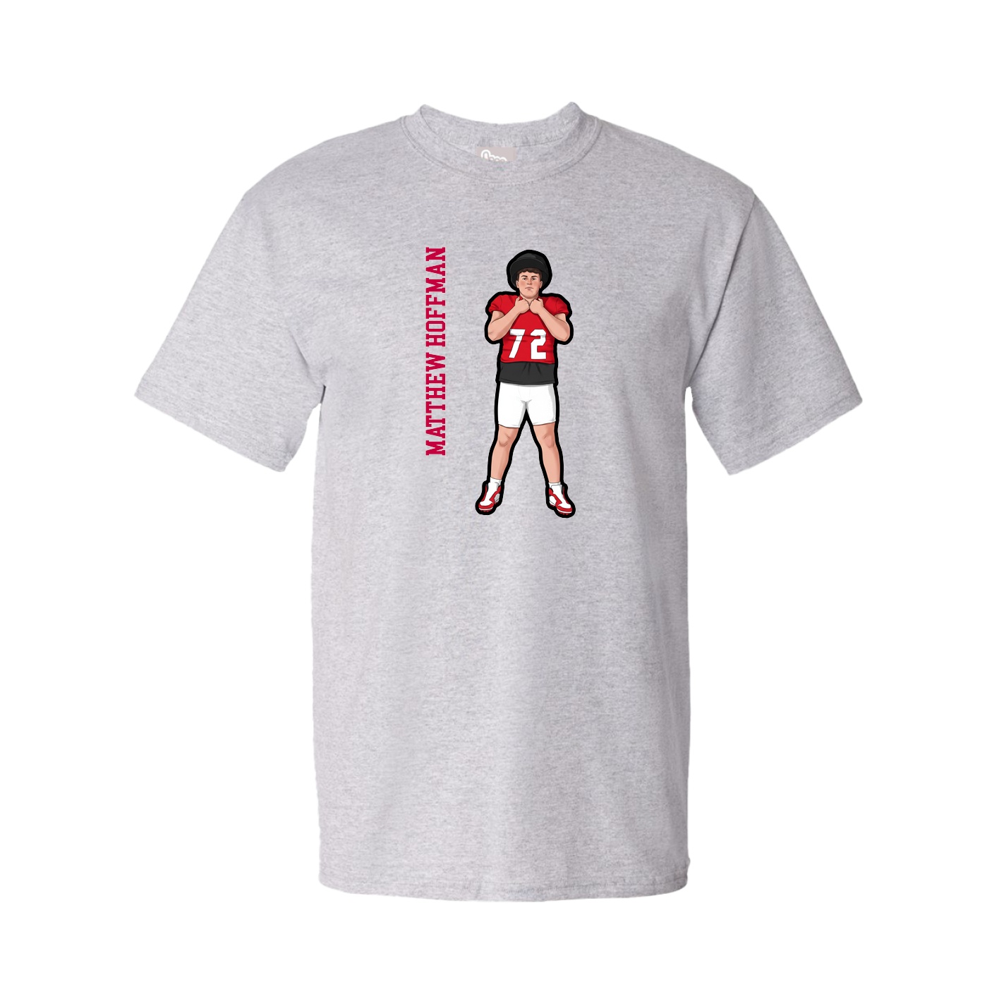 Youth Tee — Name Vertical in Grey