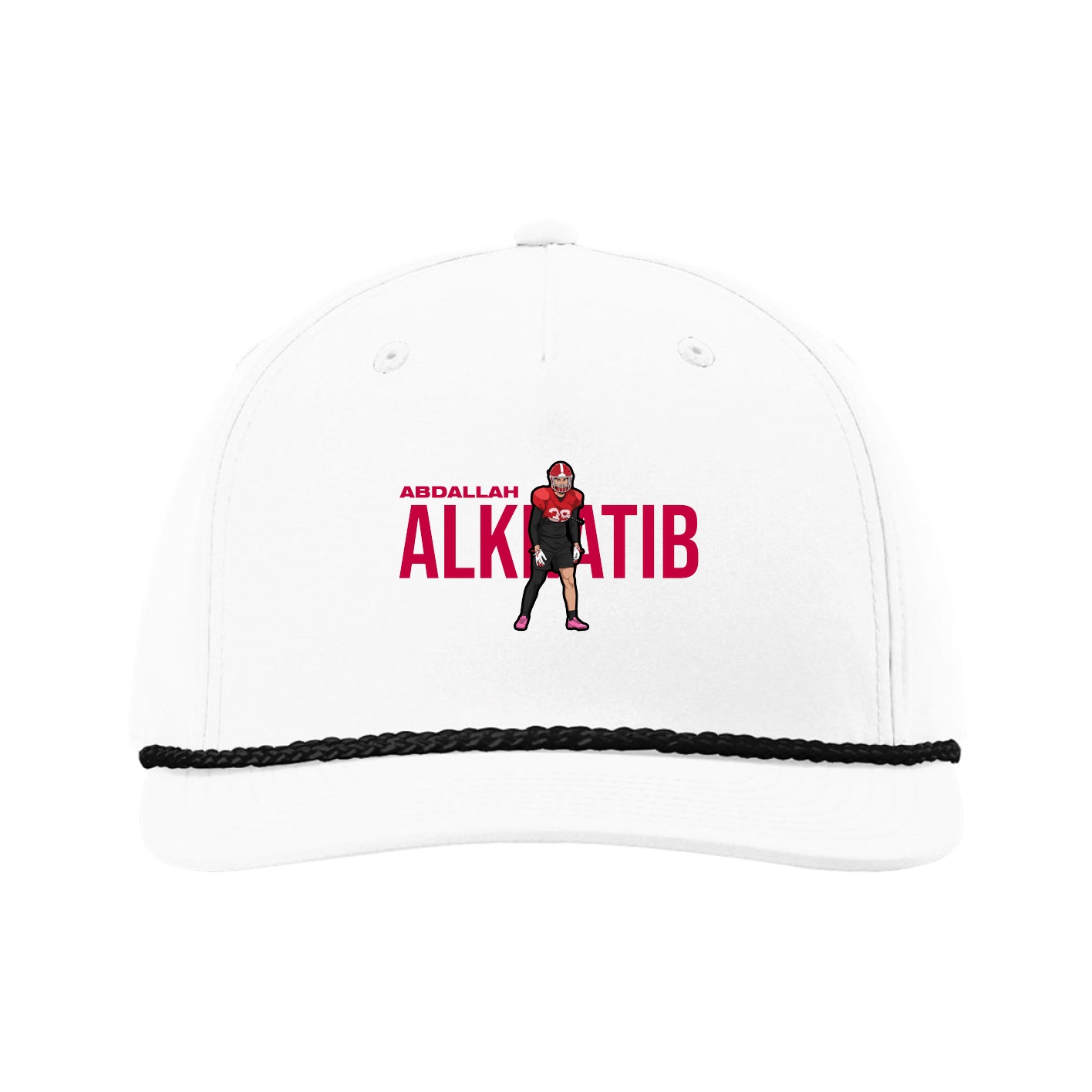 Five-Panel Classic Rope Cap — Player Name in White