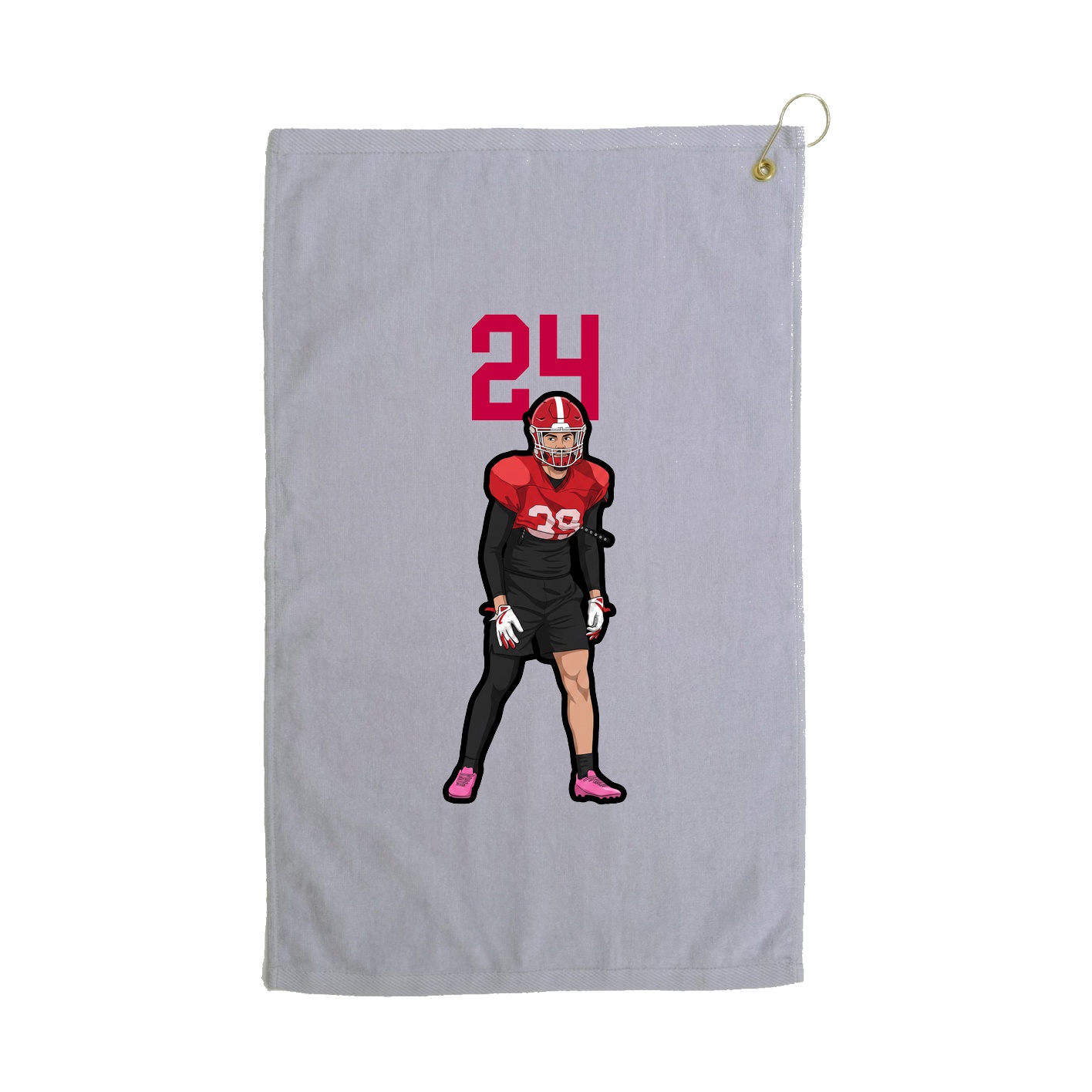 Golf Towel — Number Top in Grey