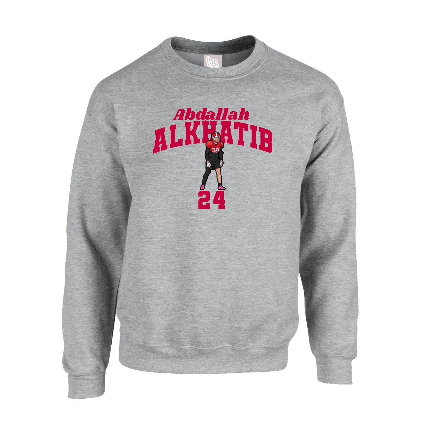 Fleece Crew — Signature Arch in Grey