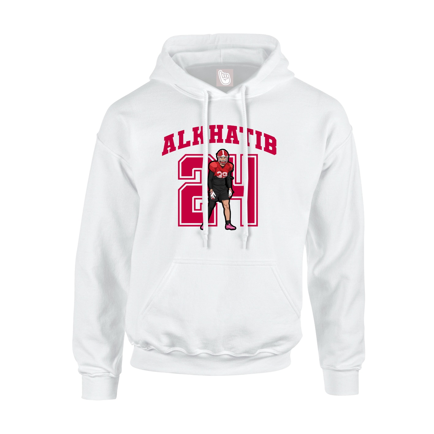 Hoodie — Number in White