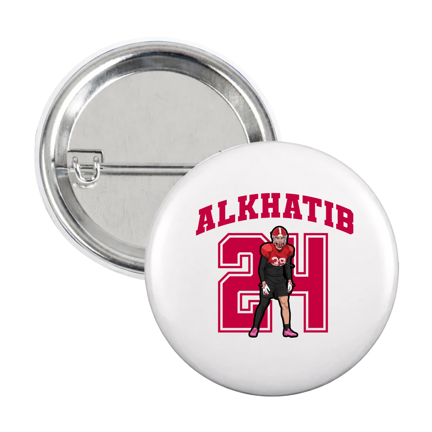 Game Day Button — Number in White
