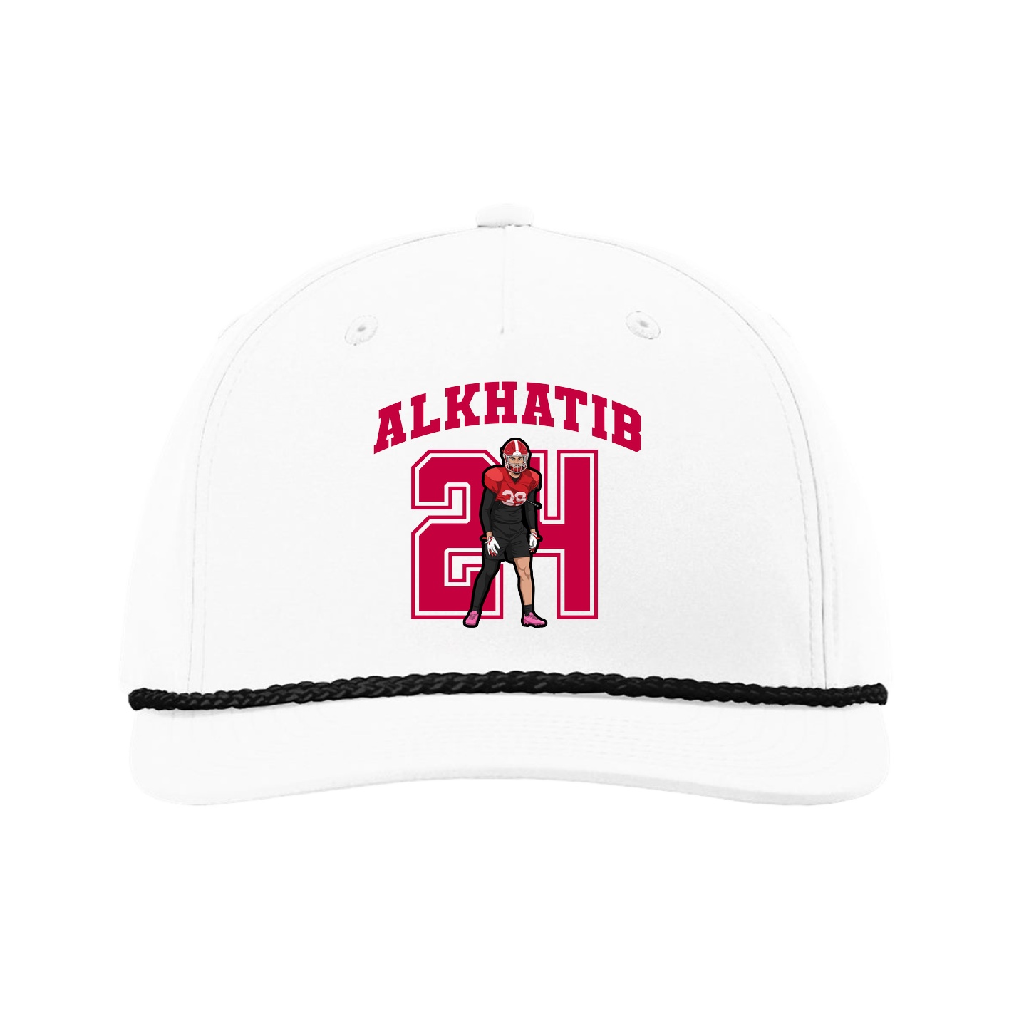Five-Panel Classic Rope Cap — Number in White