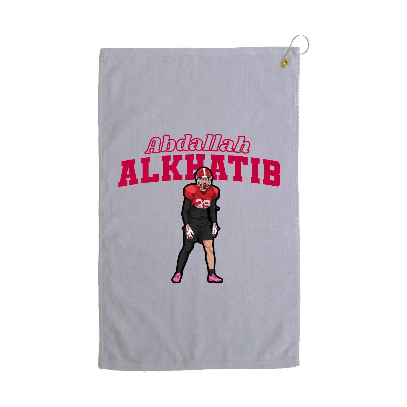 Golf Towel — Name Arch in Grey