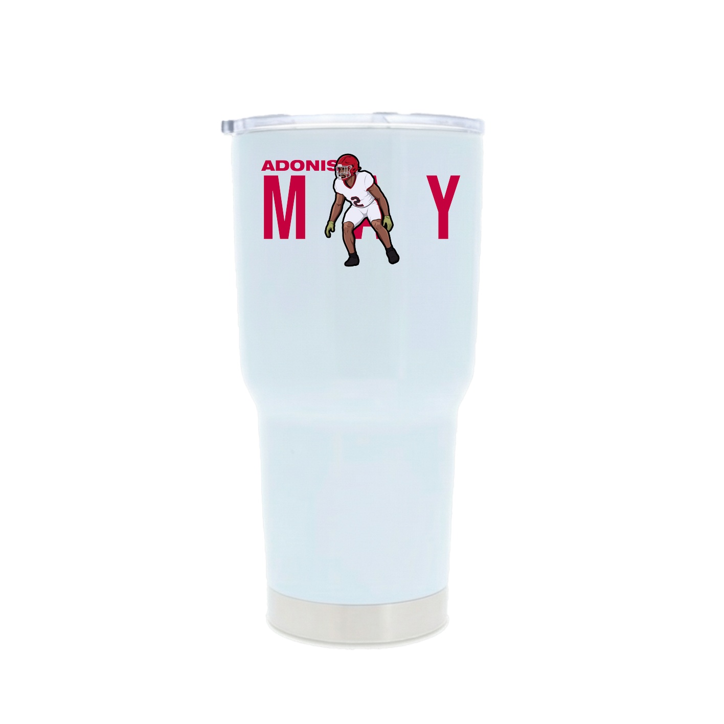 30oz Stainless Steel Tumbler — Player Name in White