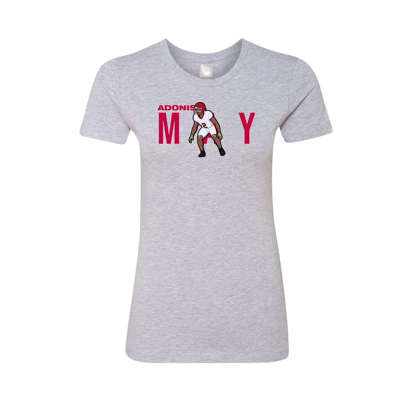 Fitted Women's Tee — Player Name in Grey
