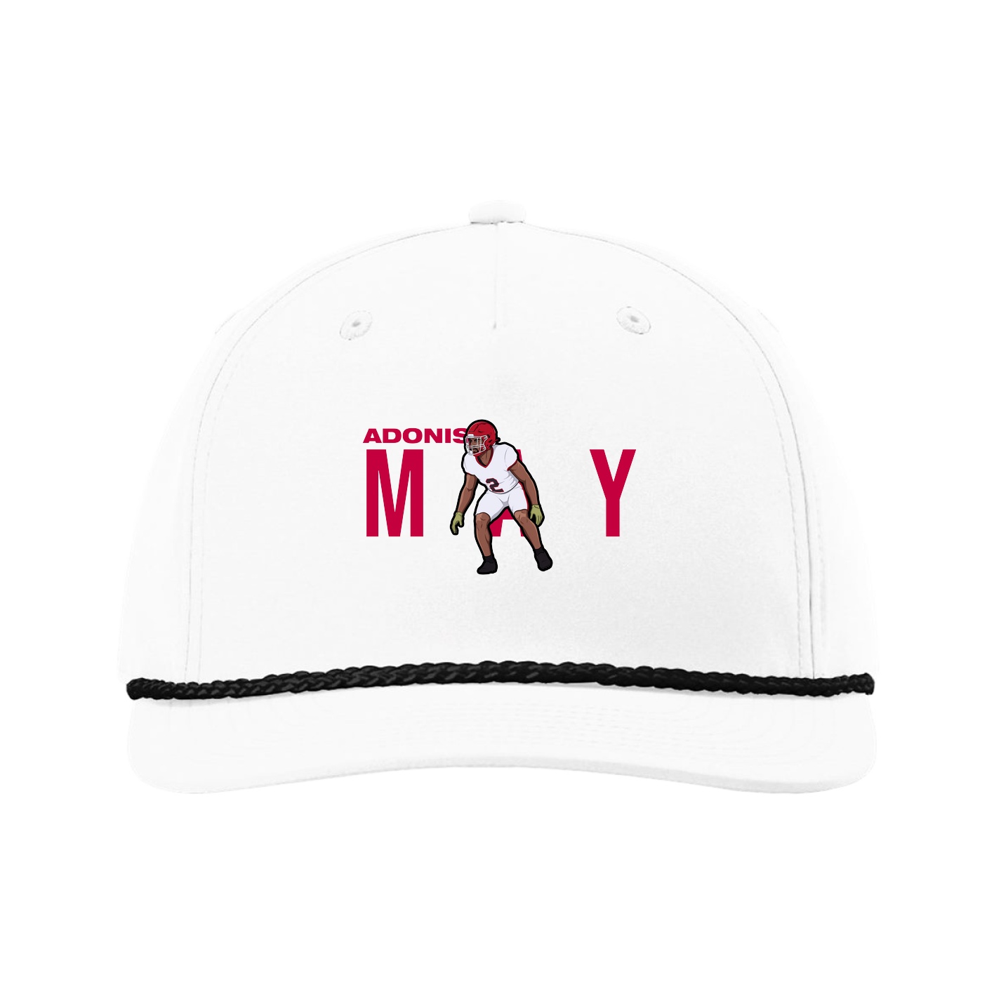 Five-Panel Classic Rope Cap — Player Name in White