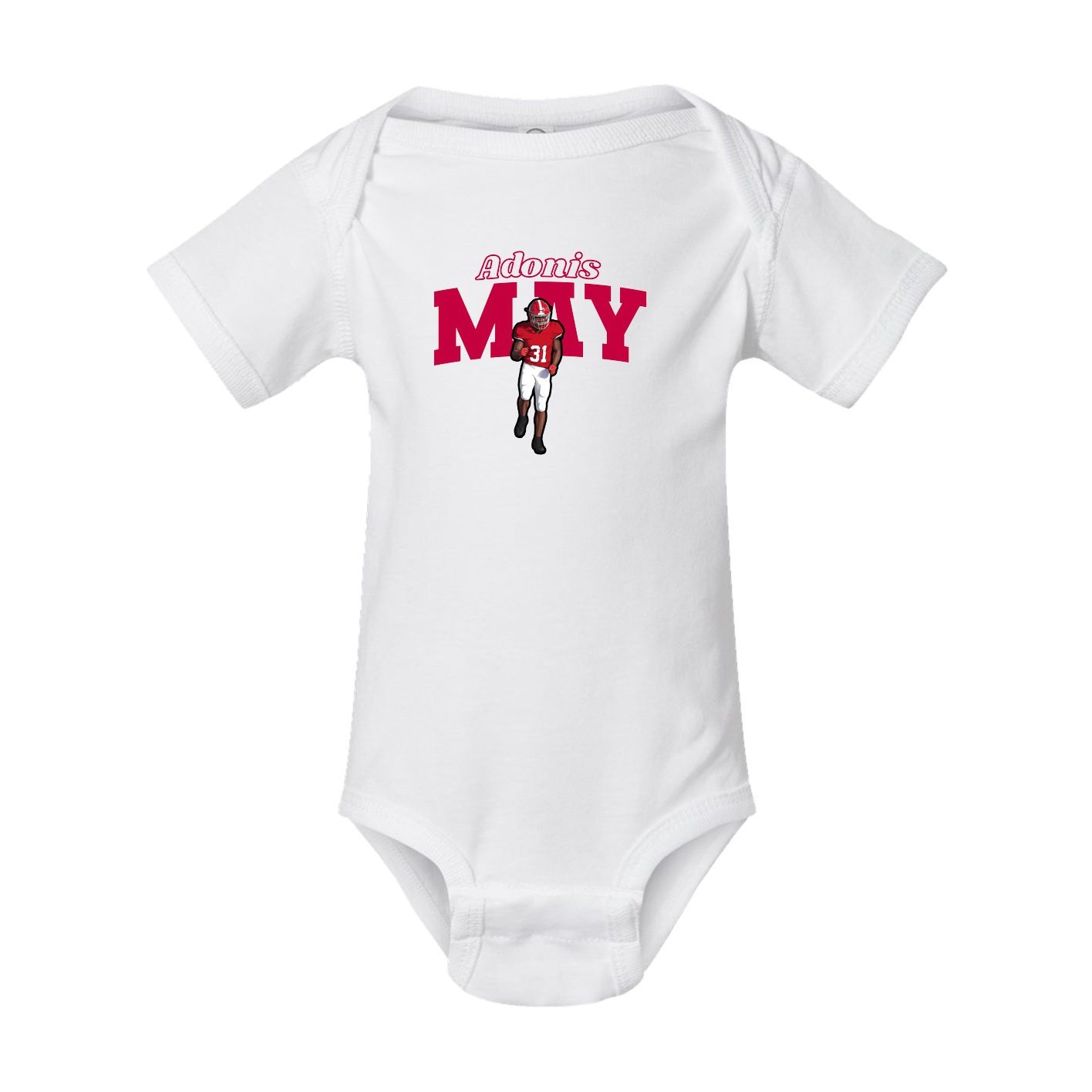 Baby Onesie — Name Arch in White