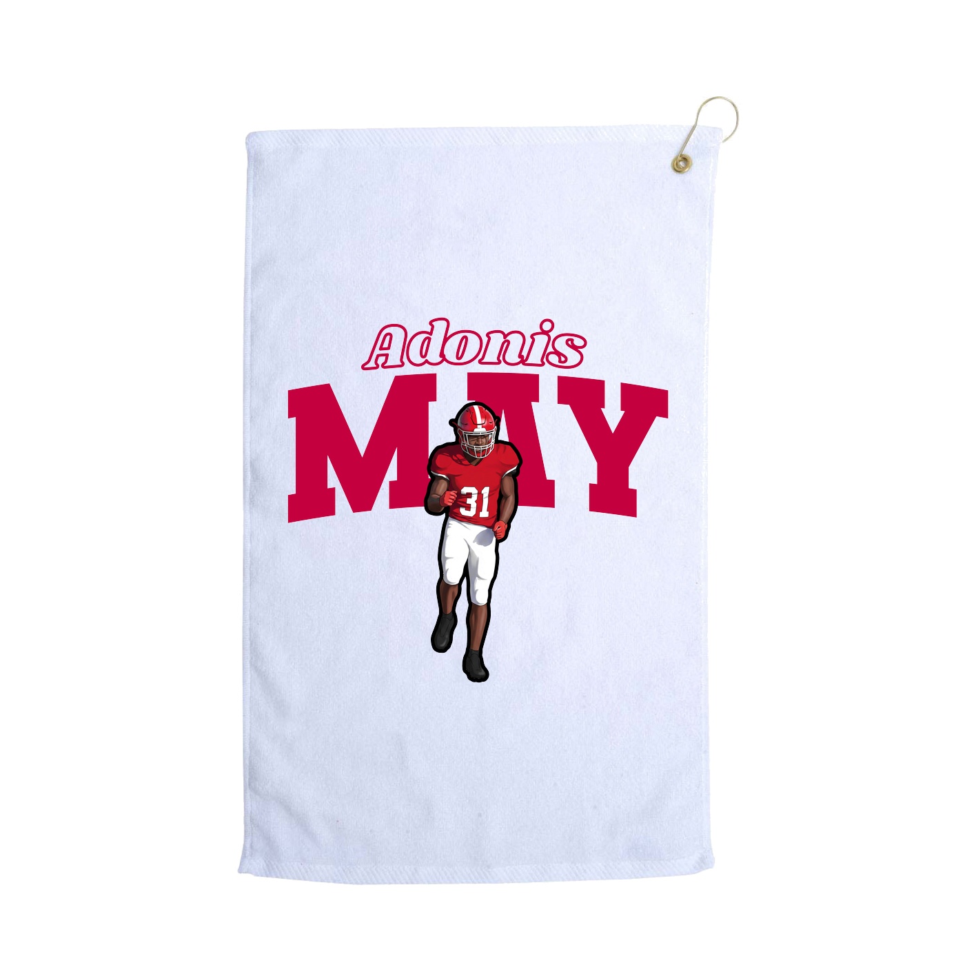 Golf Towel — Name Arch in White