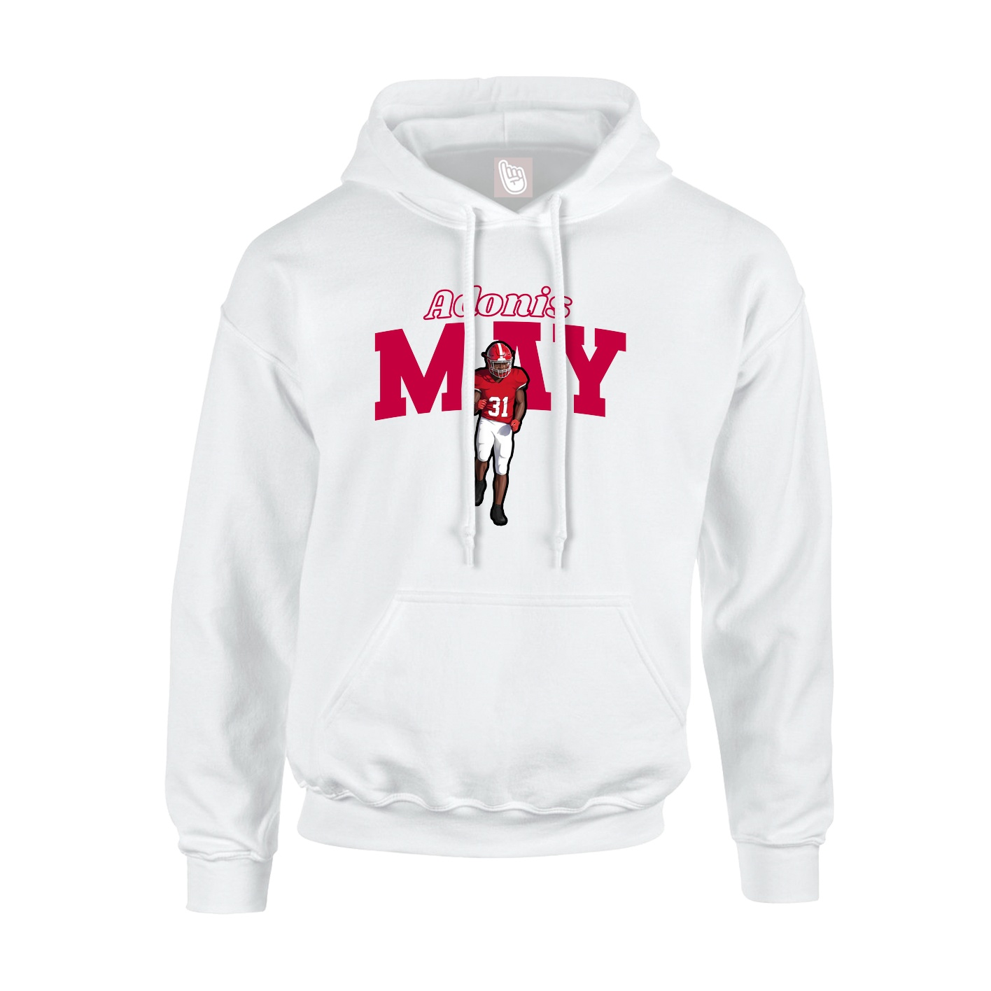 Hoodie — Name Arch in White