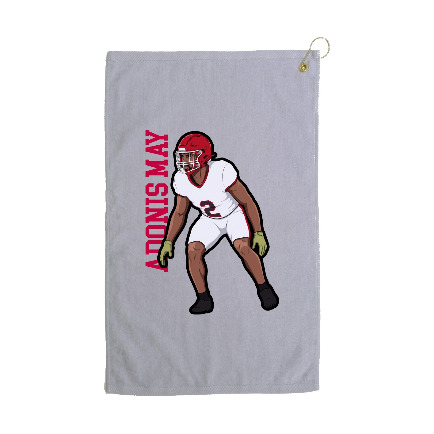 Golf Towel — Name Vertical in Grey