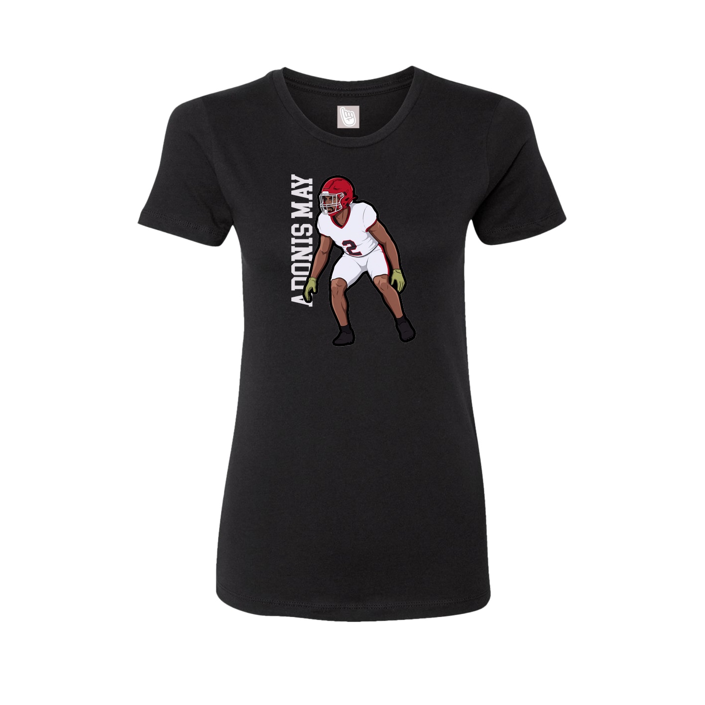 Fitted Women's Tee — Name Vertical in Black