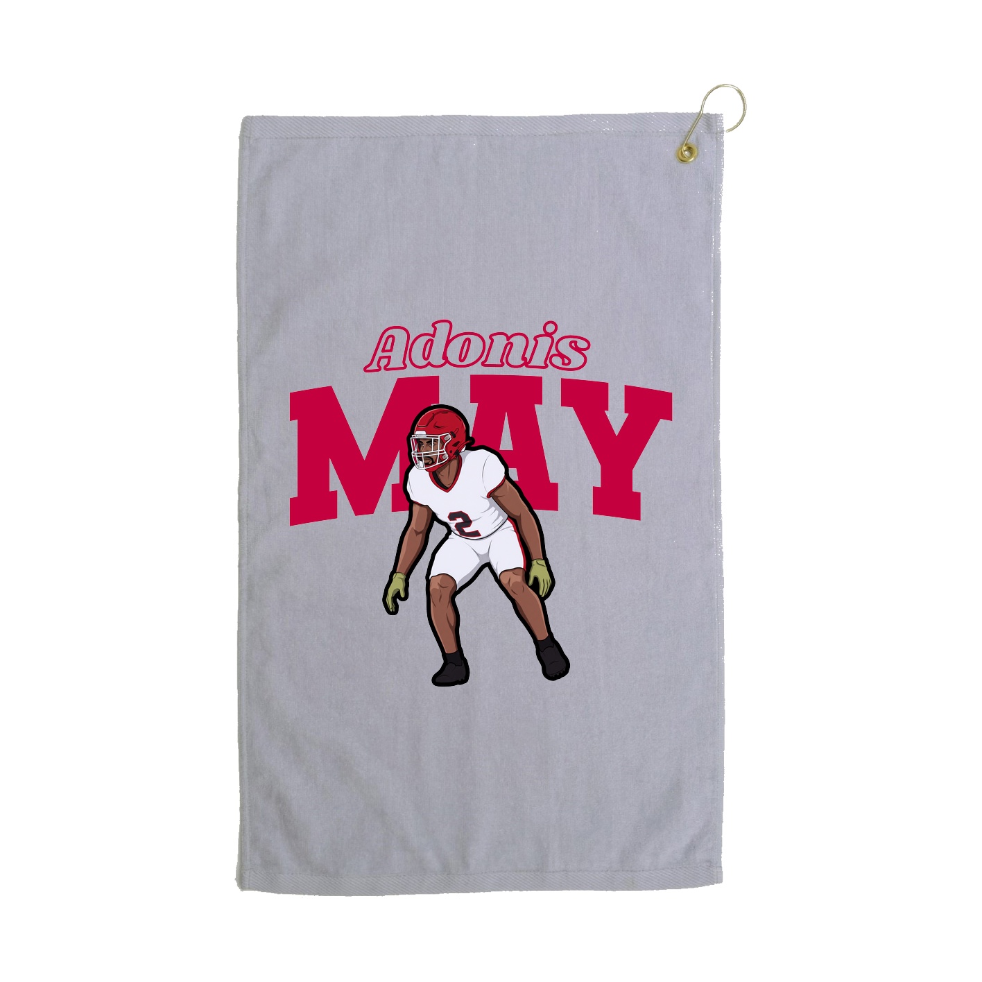 Golf Towel — Name Arch in Grey