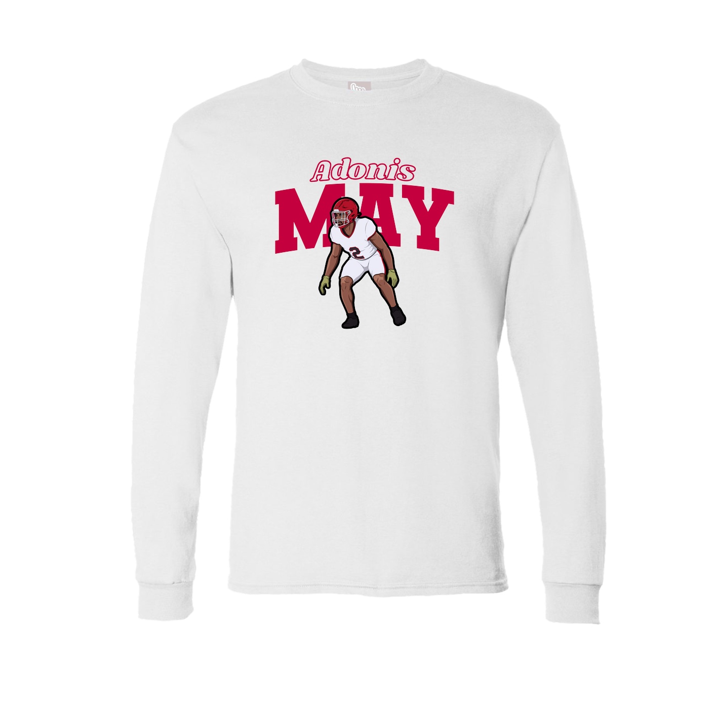 Long Sleeve Tee — Name Arch in White