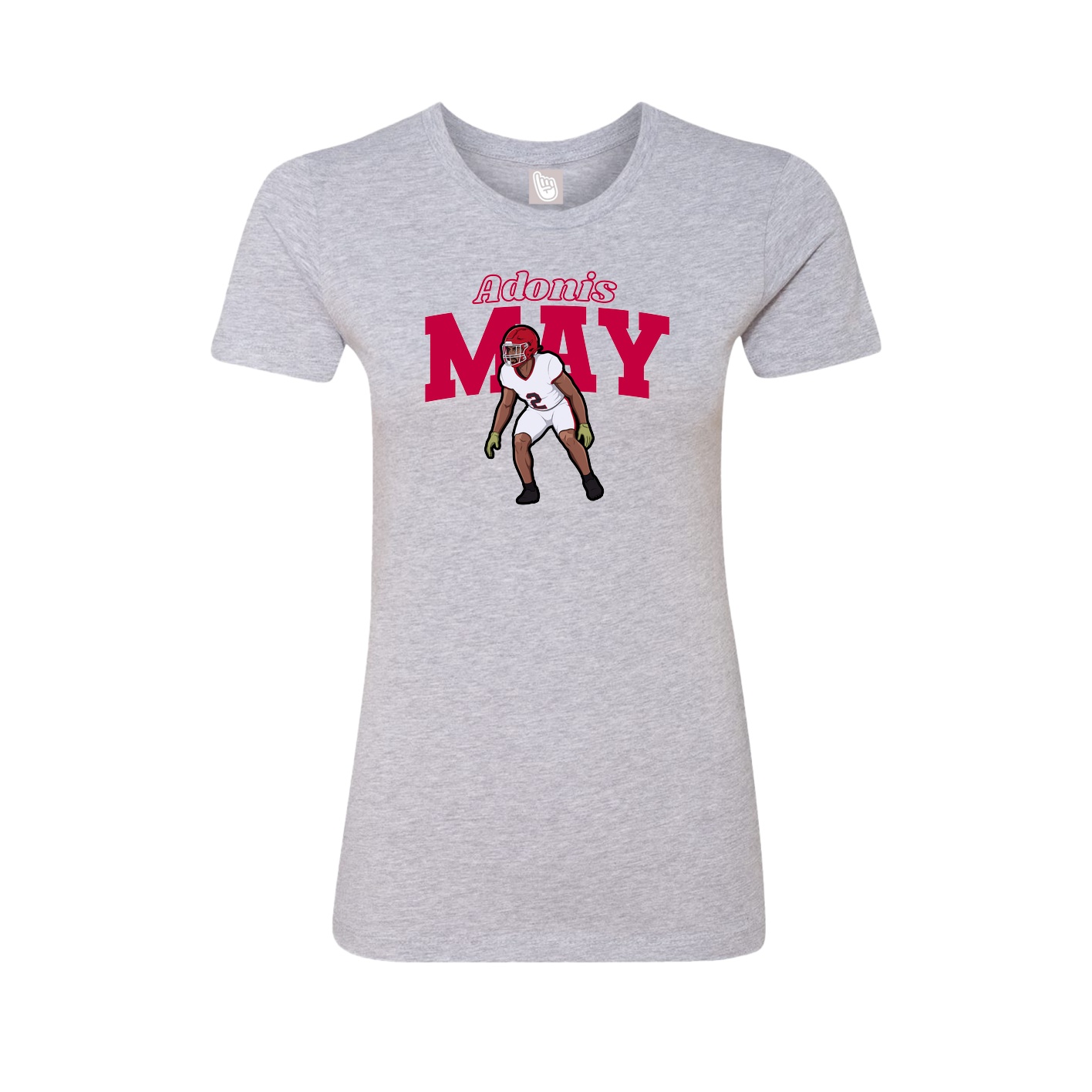 Fitted Women's Tee — Name Arch in Grey