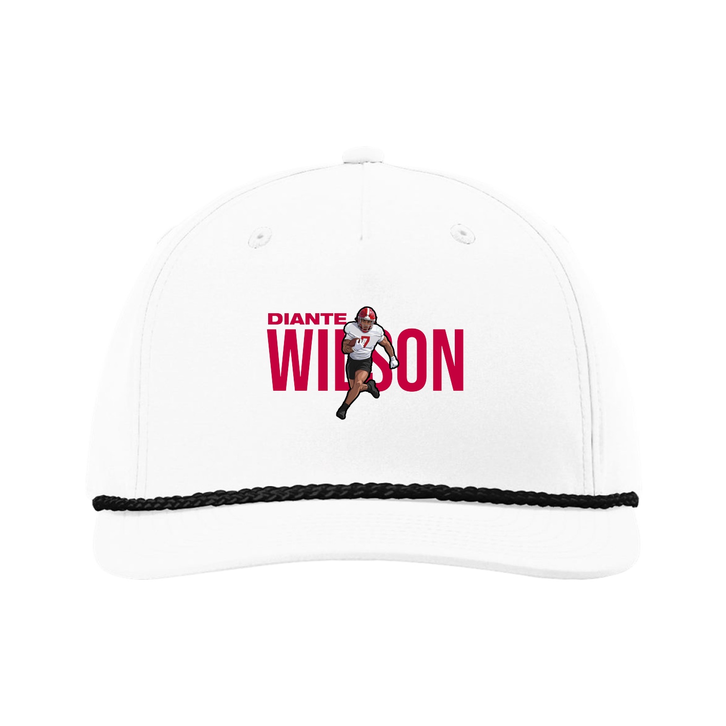 Five-Panel Classic Rope Cap — Player Name in White