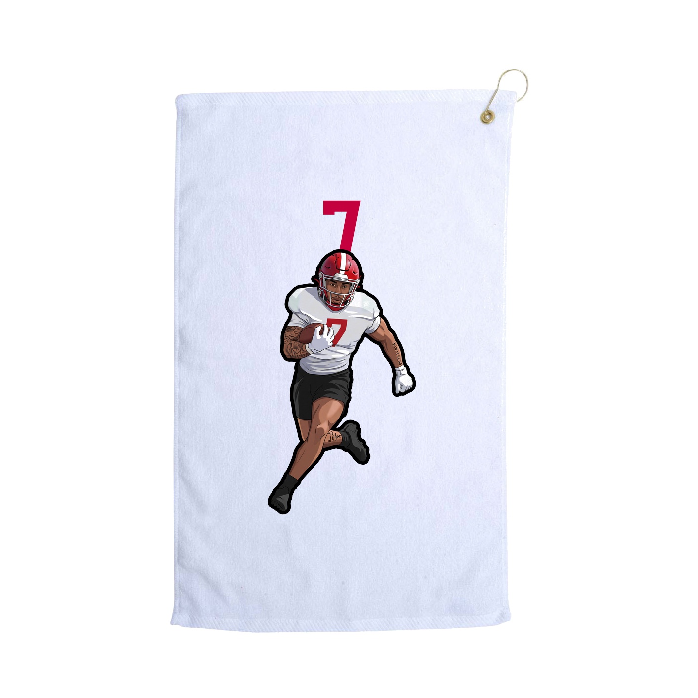 Golf Towel — Number Top in White