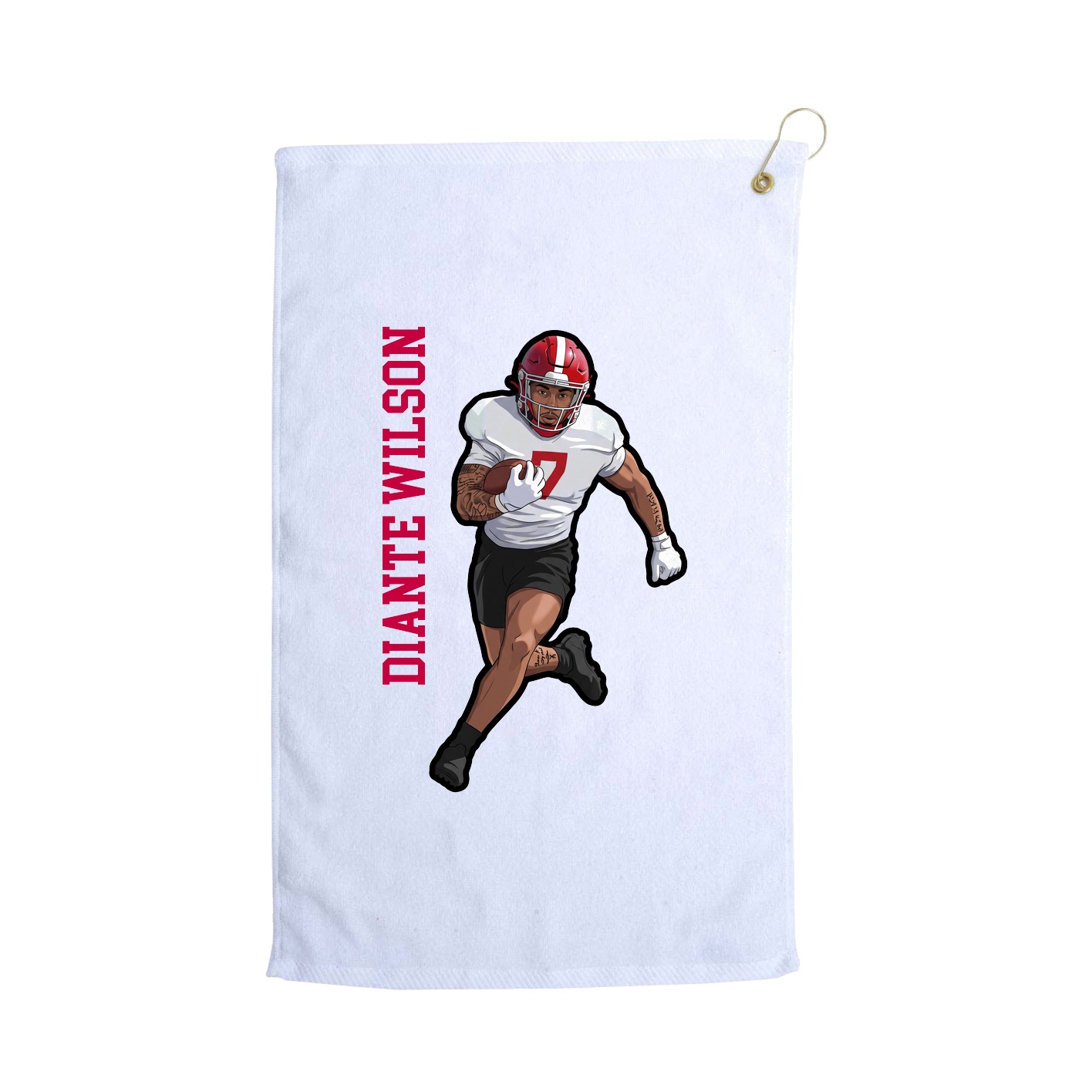 Golf Towel — Name Vertical in White