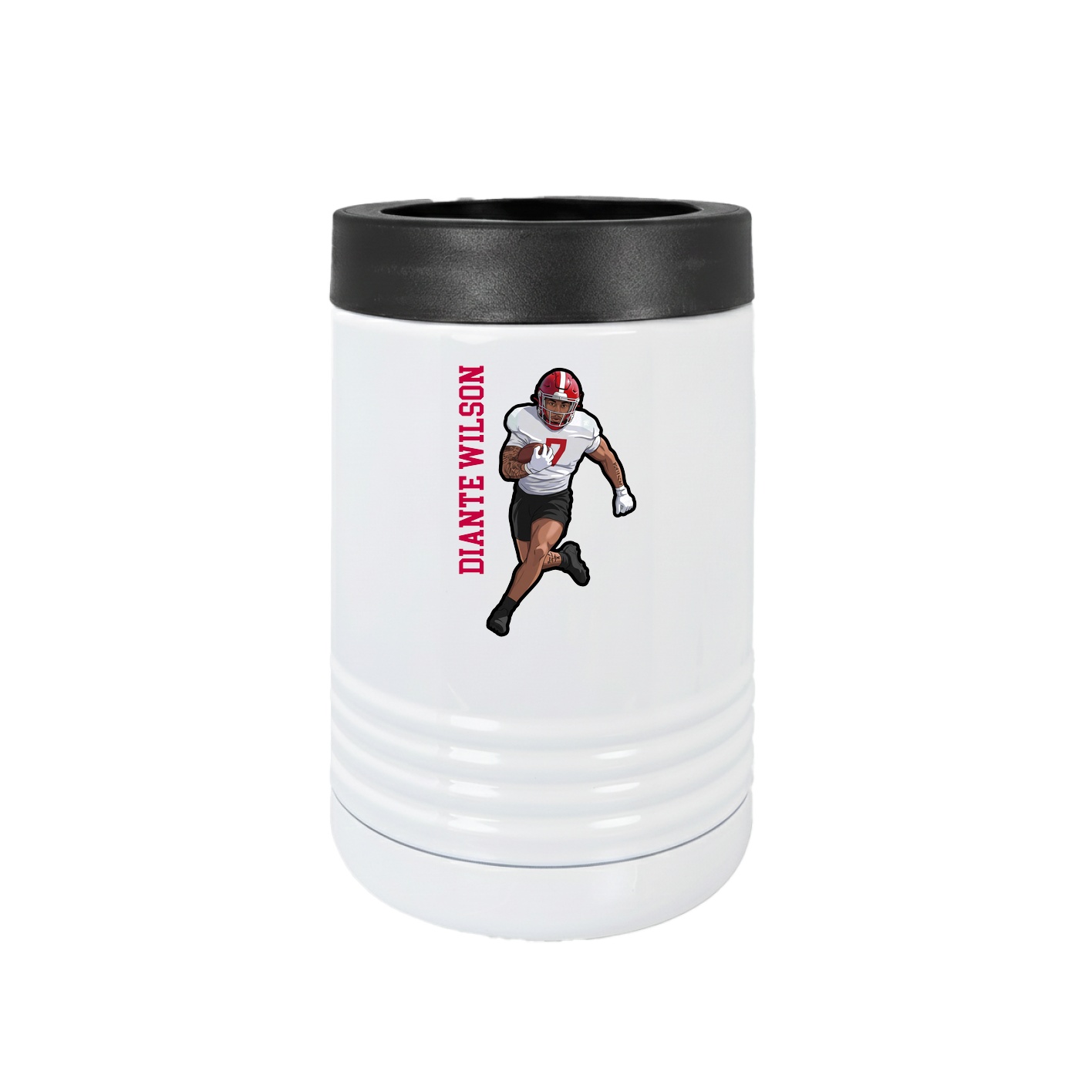 Beverage Holder — Name Vertical in White