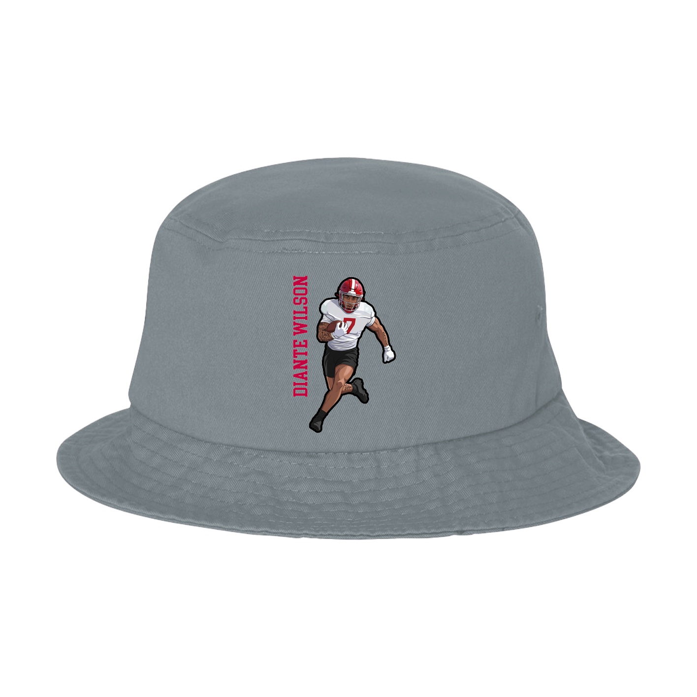 Bucket Cap — Name Vertical in Grey
