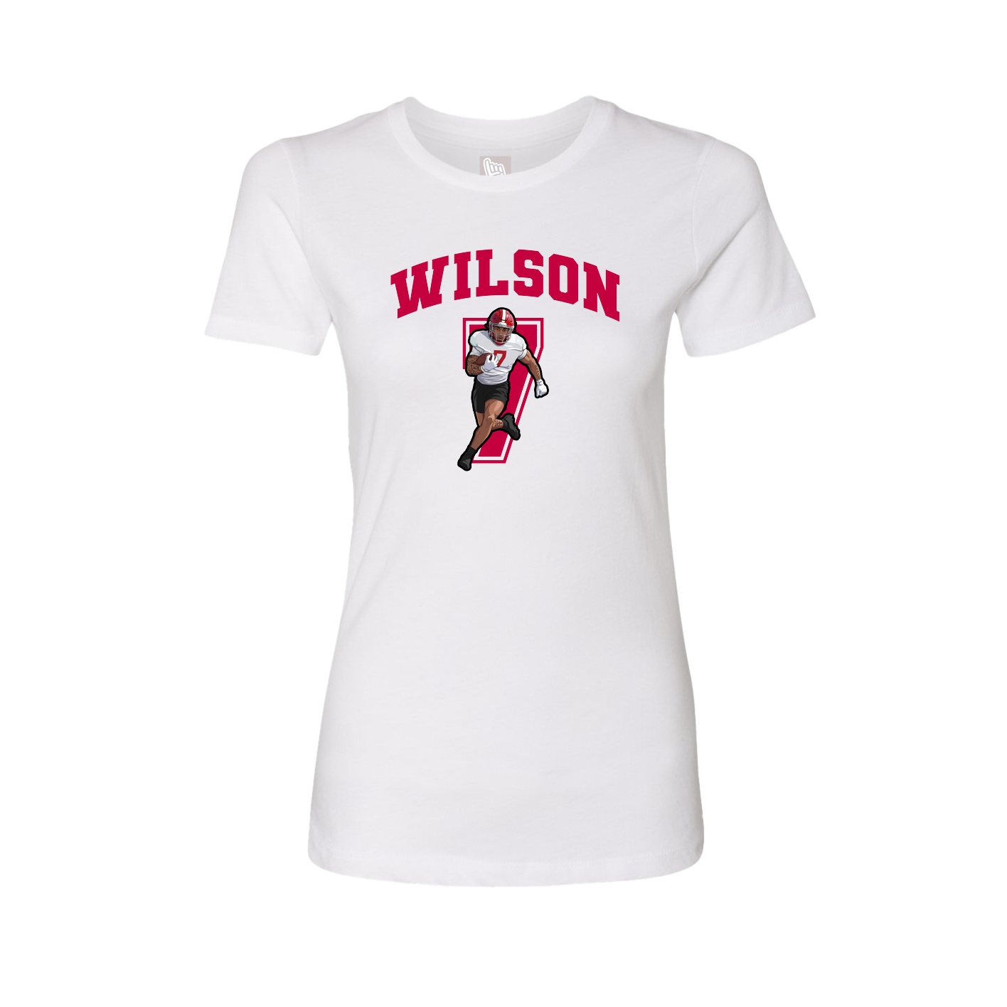 Fitted Women's Tee — Number in White