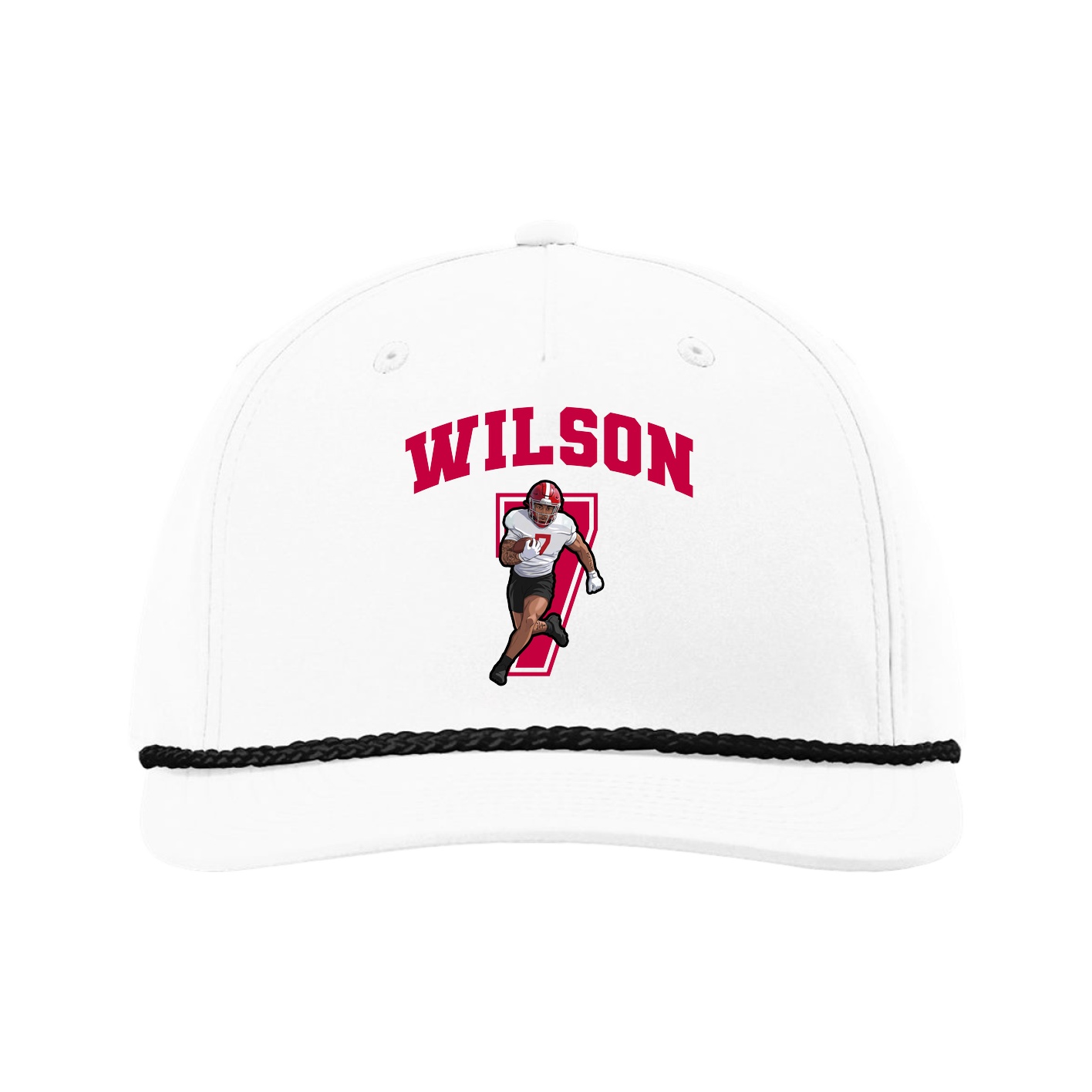 Five-Panel Classic Rope Cap — Number in White