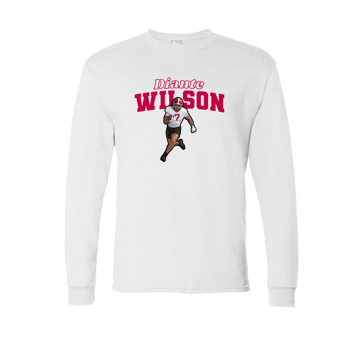 Long Sleeve Tee — Name Arch in White
