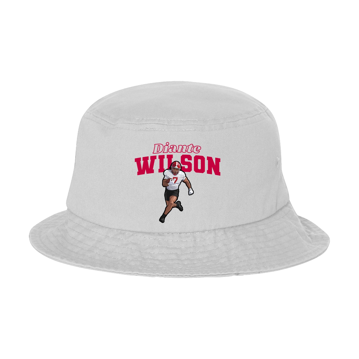 Bucket Cap — Name Arch in White