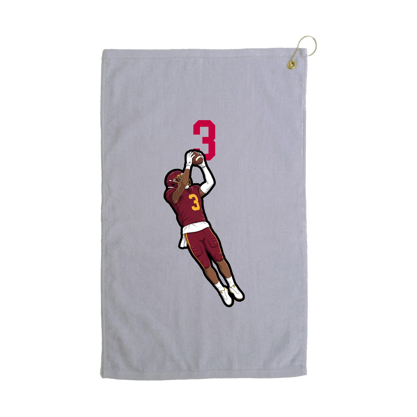 Golf Towel — Number Top in Grey