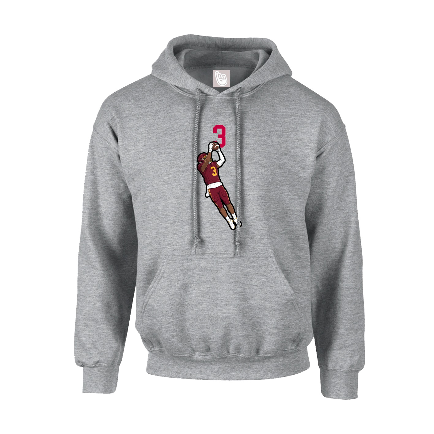 Youth Hoodie — Number Top in Grey