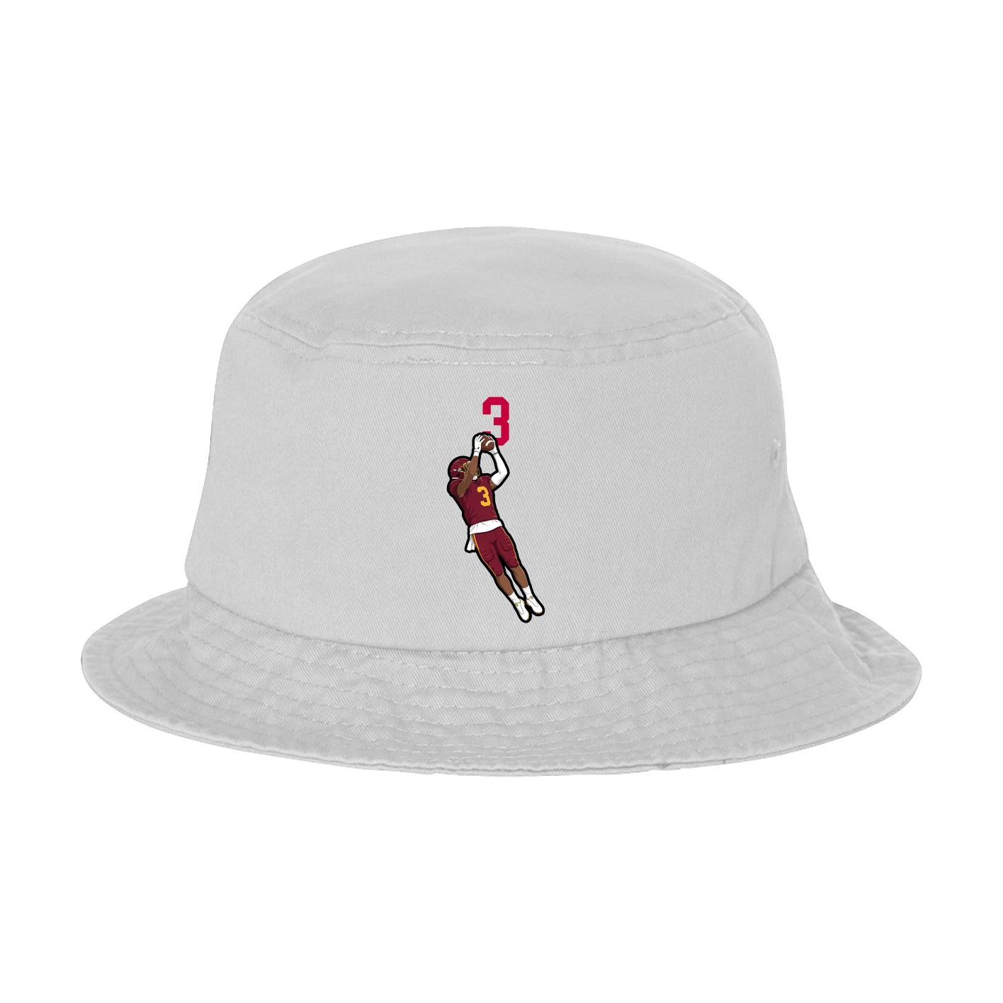Bucket Cap — Number Top in White